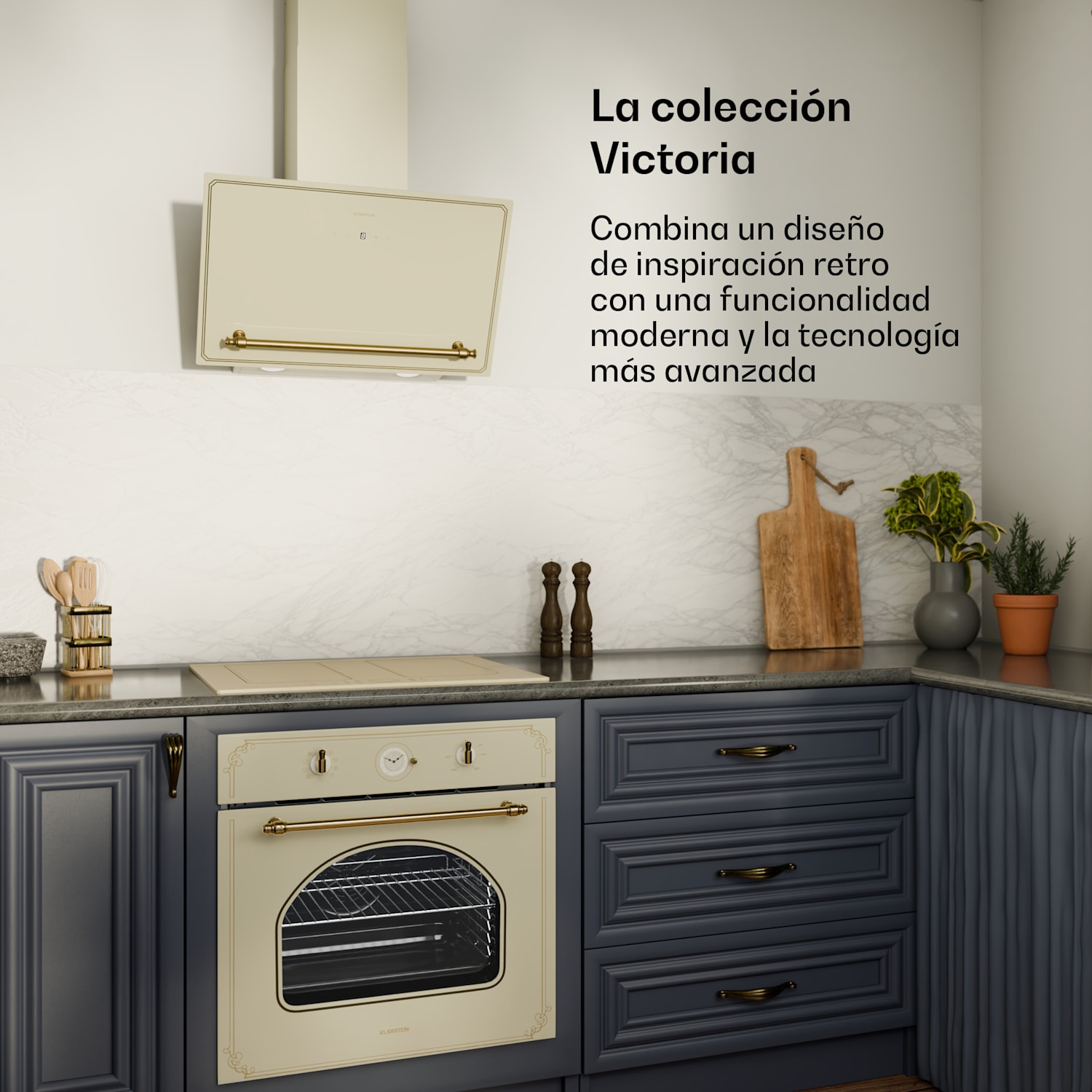 Placa de inducción Victoria 4 Flex Instalación 7000 W 2 Zonas flexibles Temporizador 4 | Crema Vintage