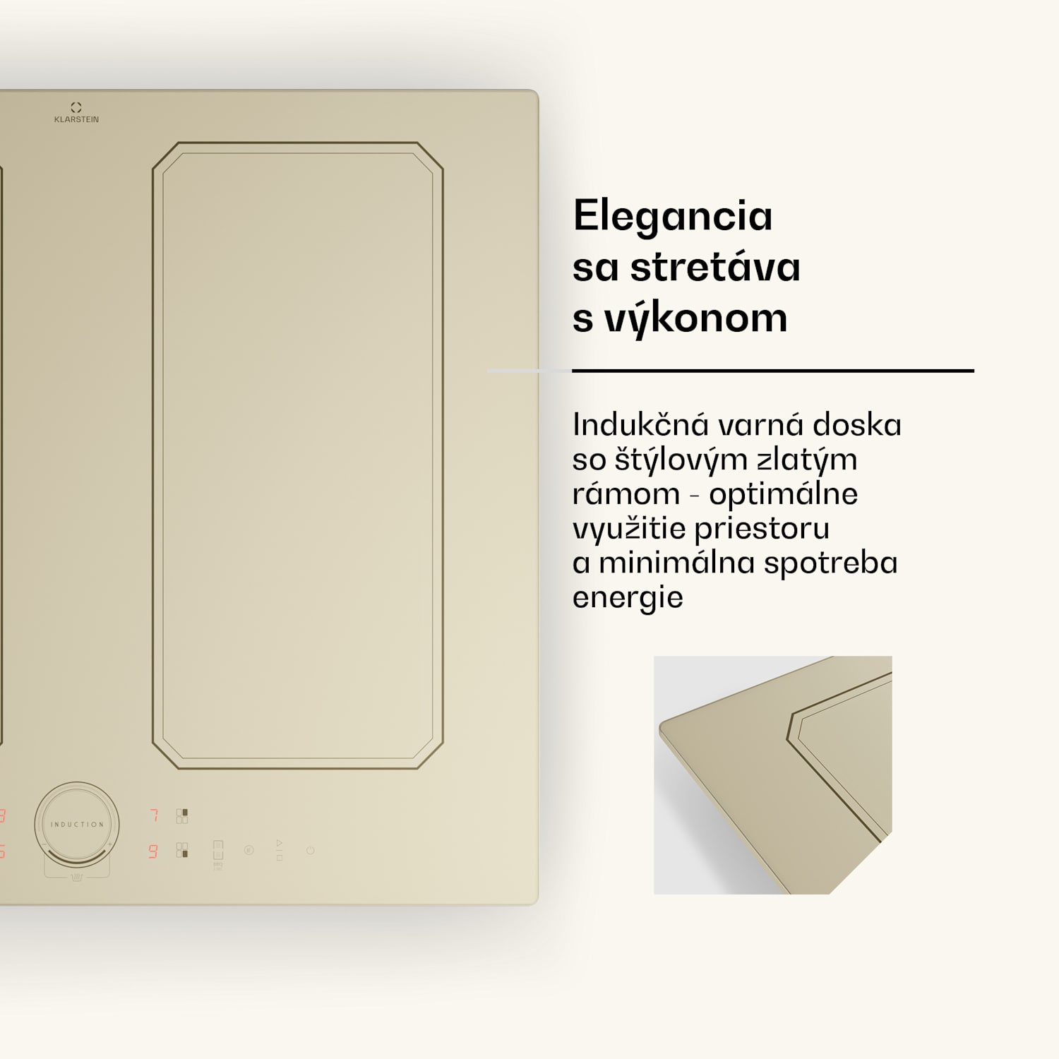 Victoria 4 Flex, vstavaná indukčná varná doska, 7000 W, 2 x Flexzone, časovač 4 | Vintage Cream