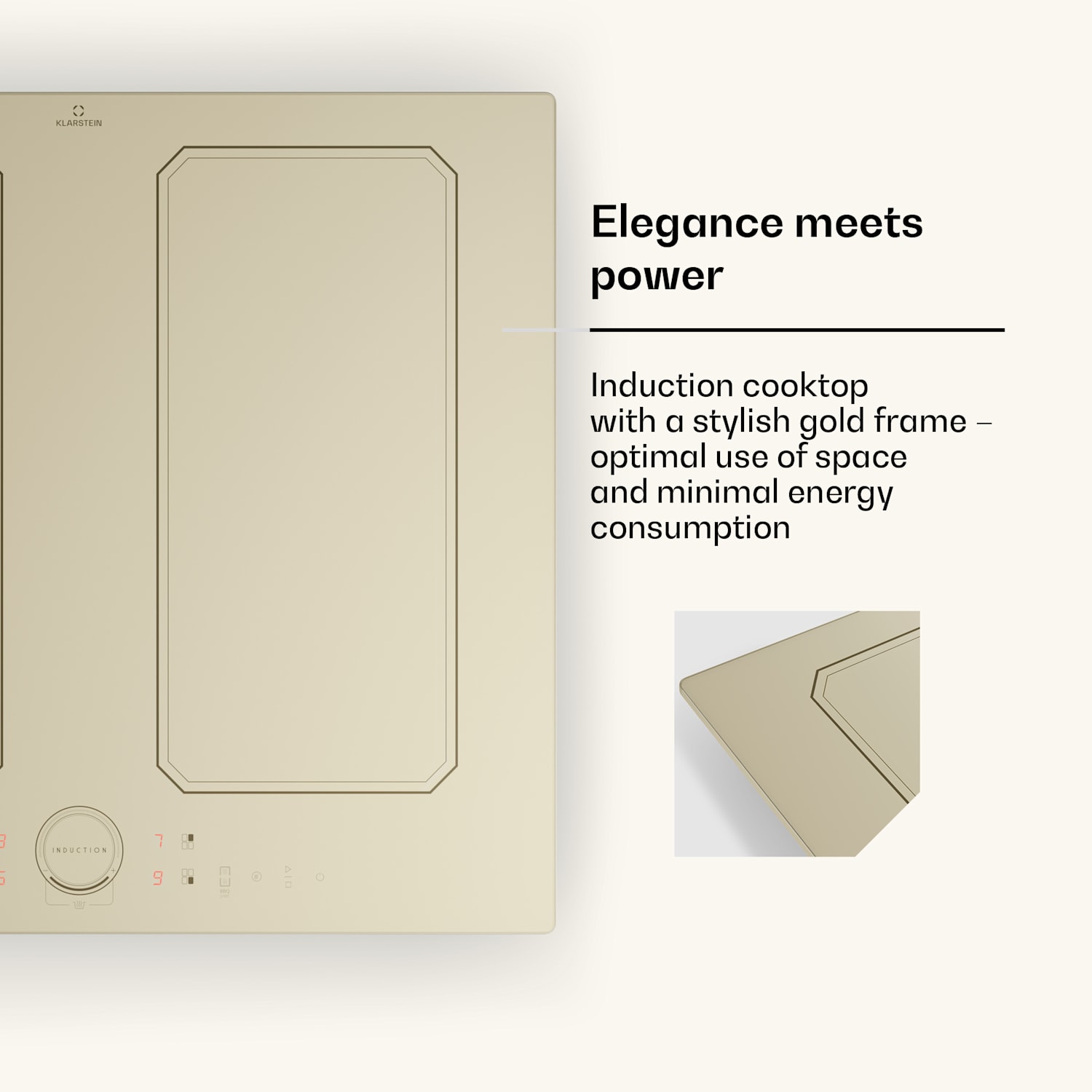 Victoria 4 Flex inductiekookplaat inbouw 7000 W 2 flexzones timer 4 | Vintage Crème