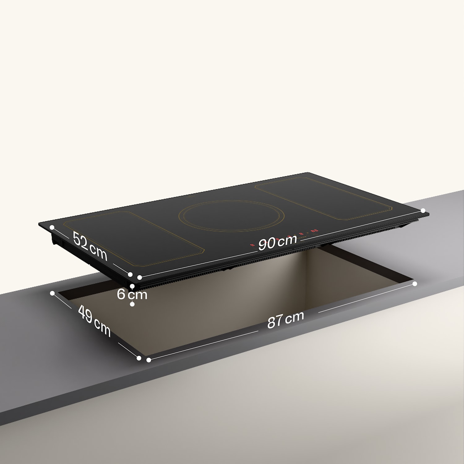 Victoria 5 Flex -induktioliesi integroitava 7400 W 2 joustavaa vyöhykettä ajastin  5 | Musta
