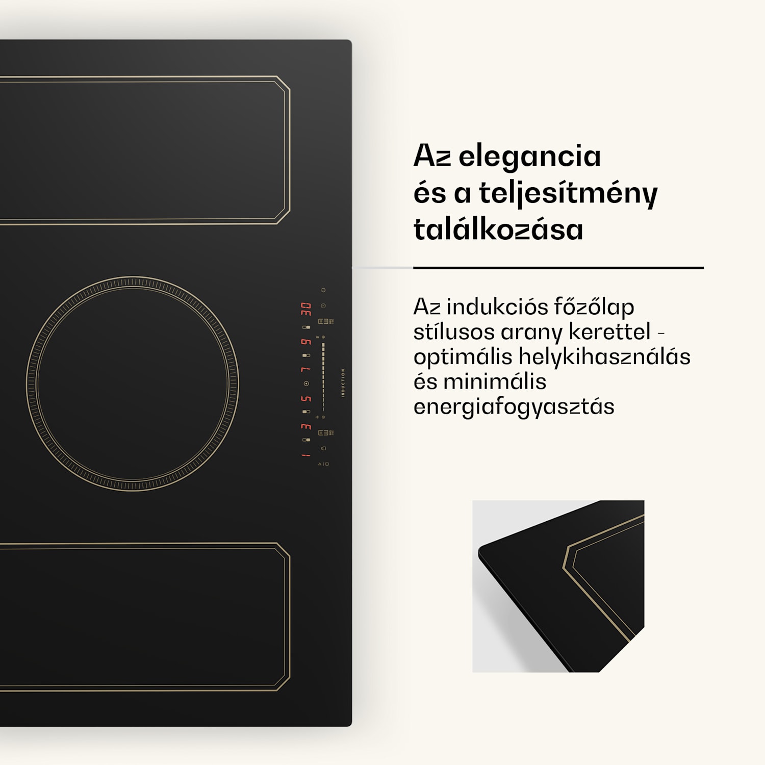 Victoria 5 Flex, indukciós főzőlap, beépíthető, 7400 W, 2 Flex zóna, időzítő 5 | Fekete