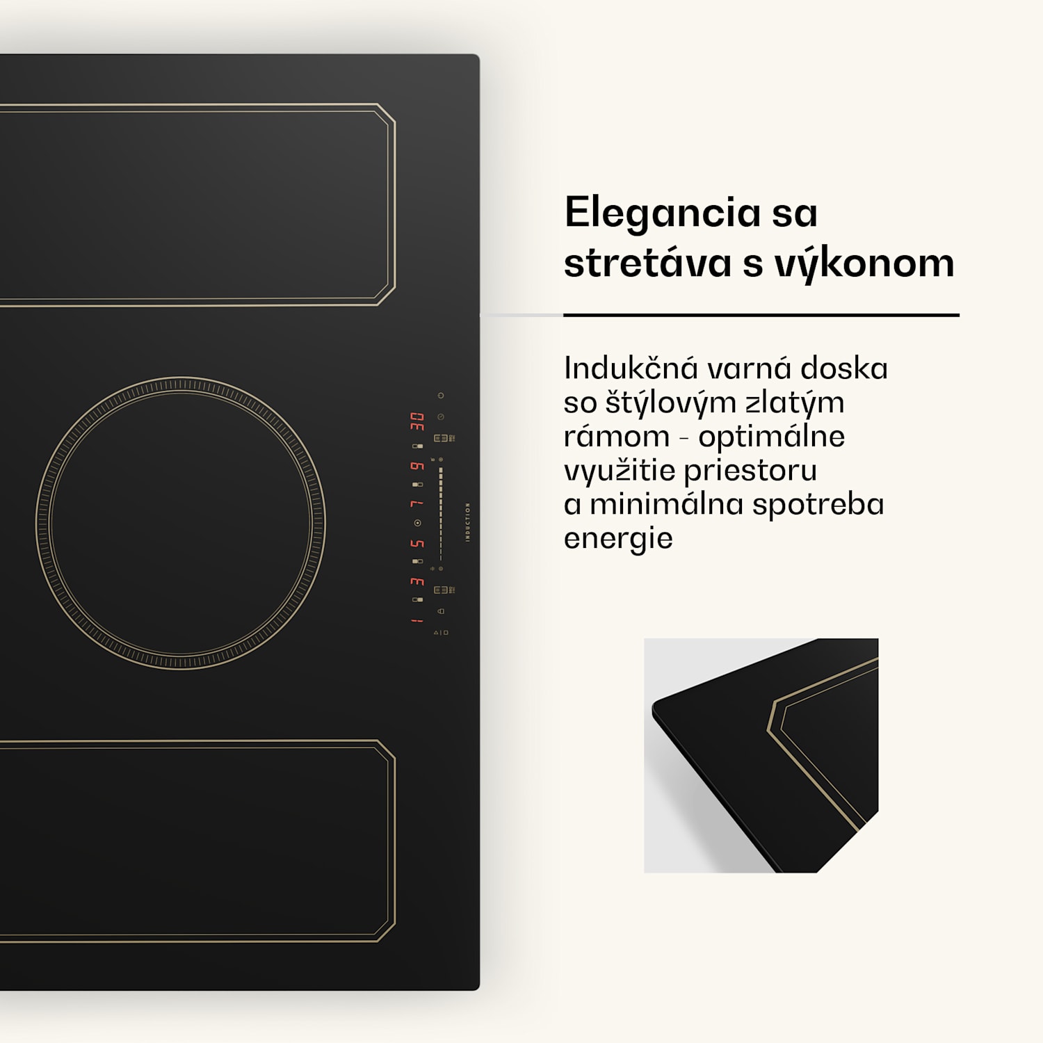 Victoria 5 Flex, vstavaná indukčná varná doska, 7400 W, 2 x Flexzone, časovač 5 | Čierna