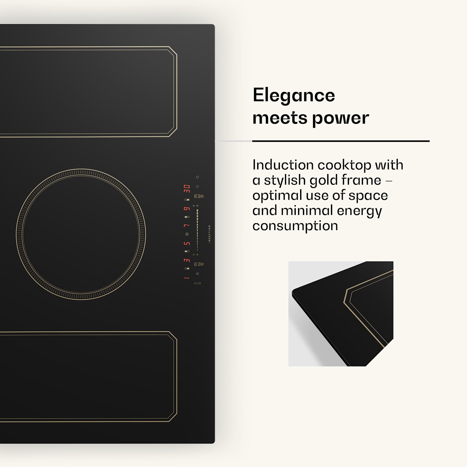 Victoria 5 Flex inductiekookplaat inbouw 7400 W 2 flexzones timer  5 | Zwart