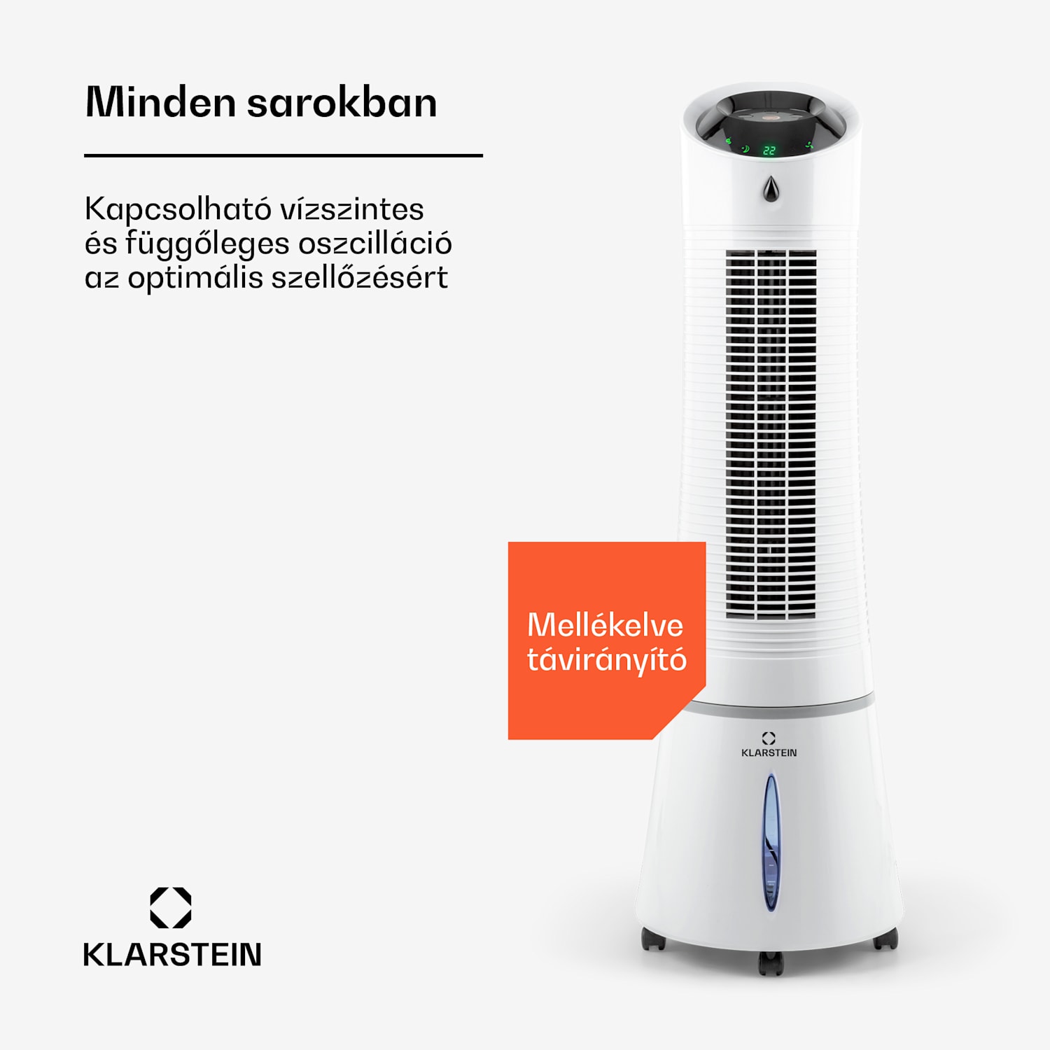 Skyscraper Ice Smart, 4 az 1-ben, léghűtő és ventilátor, WiFi, 210m³/ó, távirányítóval 210 m³/h | Igen | Fehér