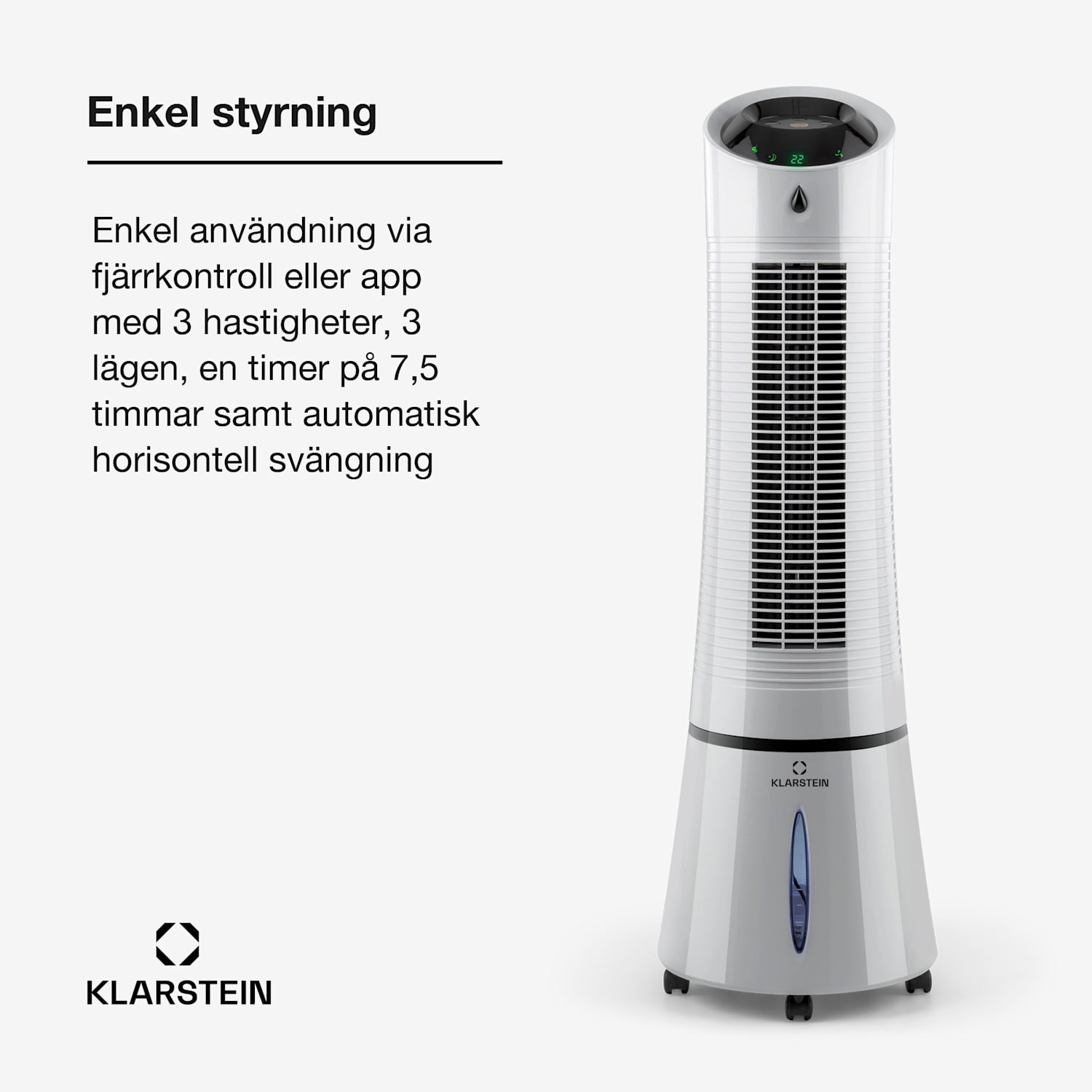Skyscraper Ice Smart 4-i-1 Luftkylare & fläkt WiFi 180m³/h fjärrkontroll 180 m³/h | Ja | Grå