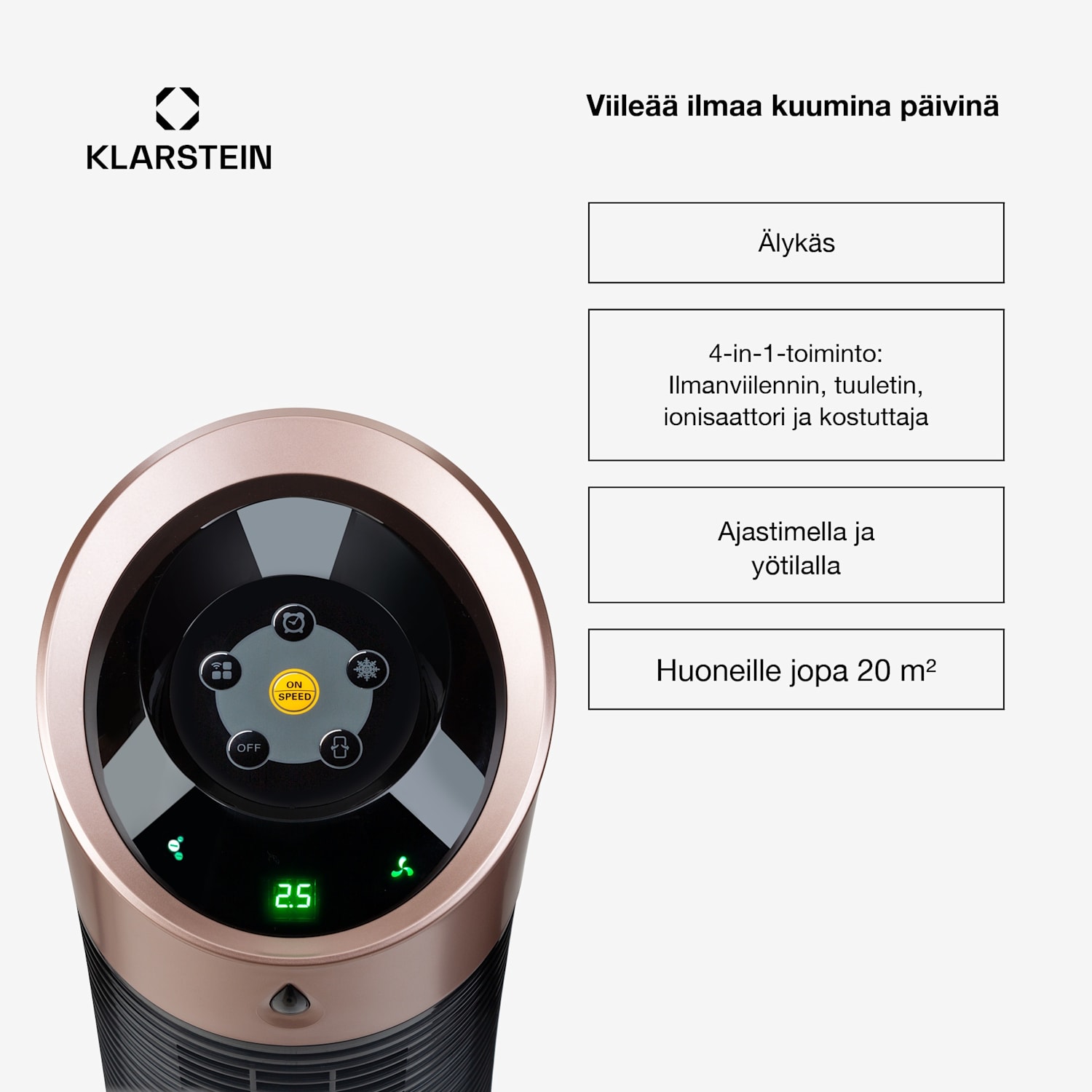 Skyscraper Ice Smart 4-in-1 ilmanjäähdytin ja tuuletin WiFi 180m³/h kaukosäädin 180 m³/h | Kyllä | Musta / Ruusukulta Metallinen
