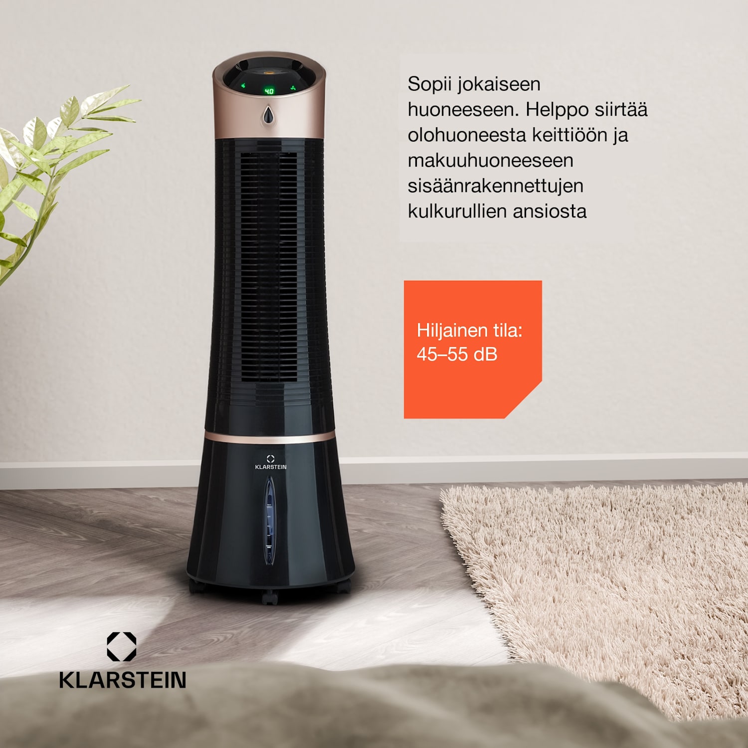 Skyscraper Ice Smart 4-in-1 ilmanjäähdytin ja tuuletin WiFi 180m³/h kaukosäädin 180 m³/h | Kyllä | Musta / Ruusukulta Metallinen