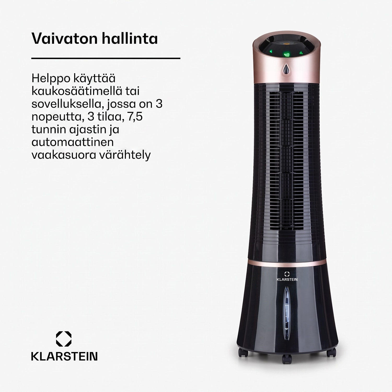 Skyscraper Ice Smart 4-in-1 ilmanjäähdytin ja tuuletin WiFi 180m³/h kaukosäädin 180 m³/h | Kyllä | Musta / Ruusukulta Metallinen