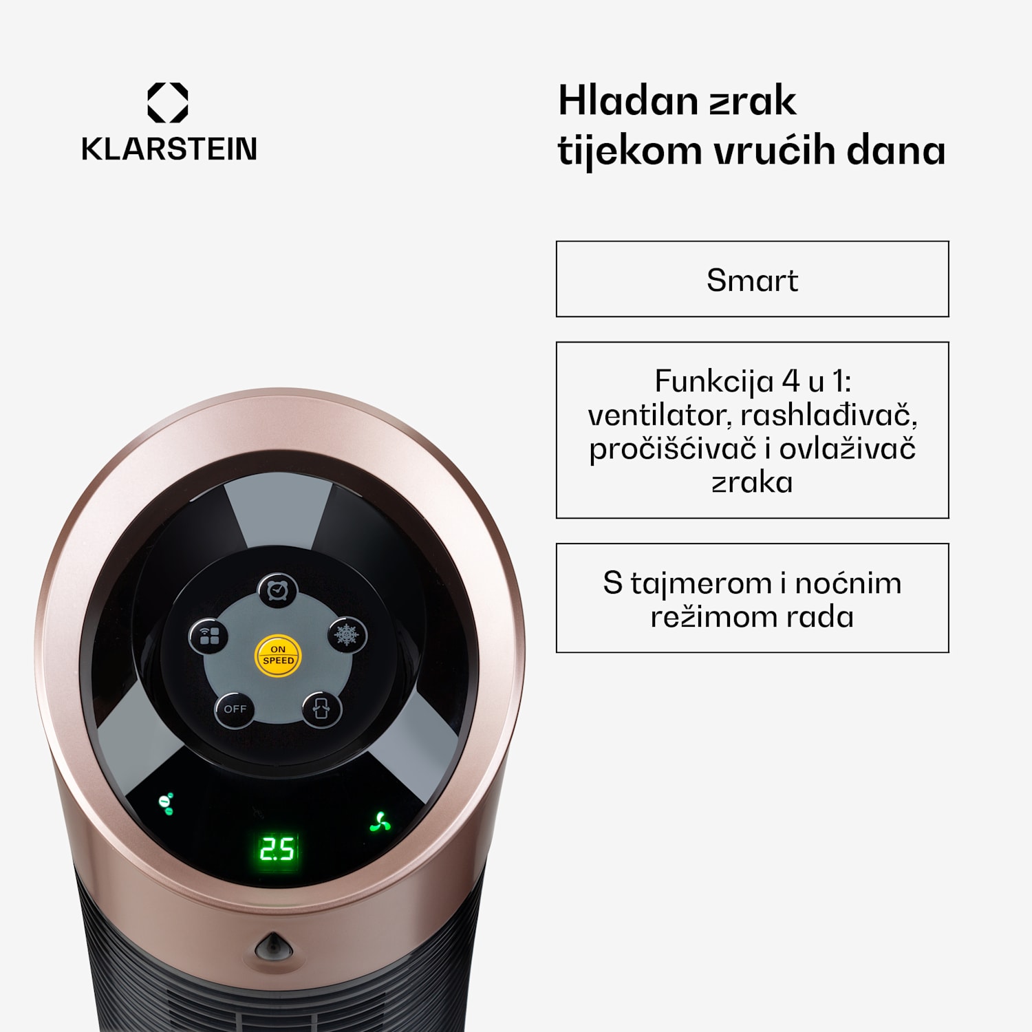 Skyscraper Ice Smart, 4-u-1, Hladnjak zraka i WiFi ventilator, 210 m³ / h, daljinski upravljač 210 m³/h | Da | Crna / antičko zlato metalik