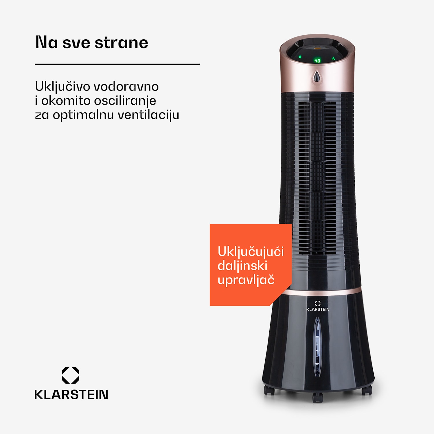 Skyscraper Ice Smart, 4-u-1, Hladnjak zraka i WiFi ventilator, 210 m³ / h, daljinski upravljač 210 m³/h | Da | Crna / antičko zlato metalik