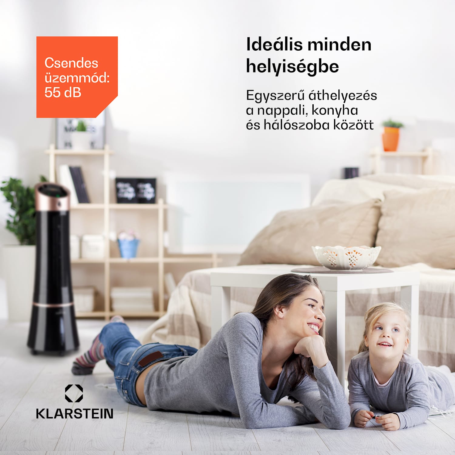 Skyscraper Ice Smart, 4 az 1-ben, léghűtő és ventilátor, WiFi, 210m³/ó, távirányítóval 210 m³/h | Igen | Fekete / Rózsaarany metál