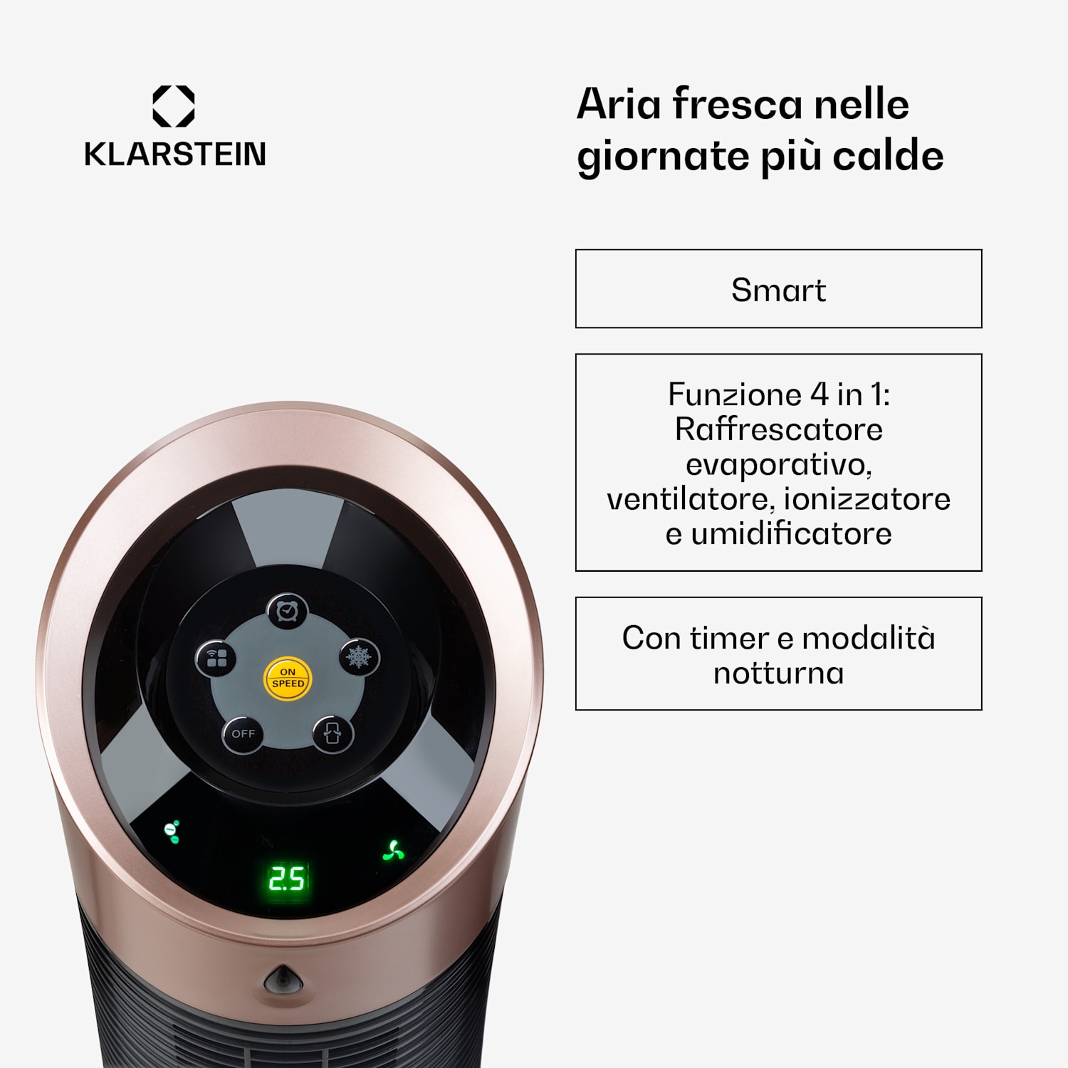Skyscraper Ice Smart 4-in-1 Ventilatore & raffrescatore WiFi 210m³/h Telecomando 