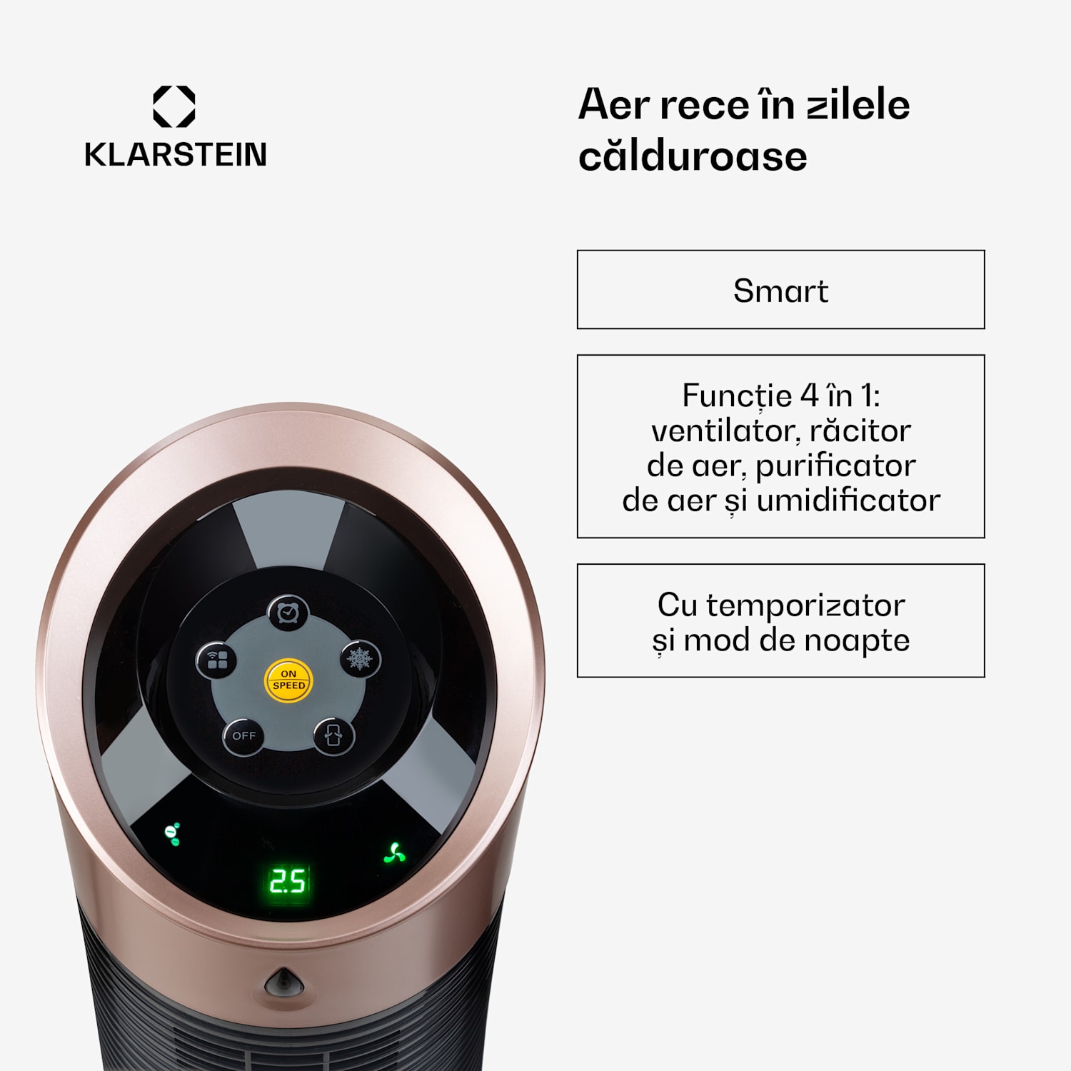 Skyscraper Ice Smart, 4-in-1, Răcitor de aer și ventilator, WiFi, 210m³/h, telecomandă de la distanță 