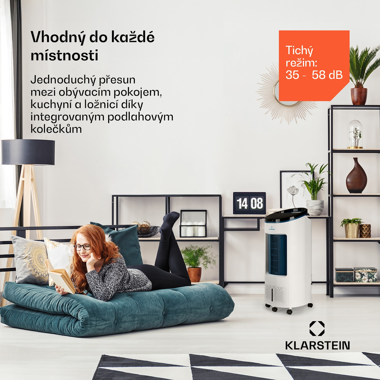 IceWind Plus Smart 4-v-1, ochlazovač vzduchu, ventilátor, zvlhčovač, čistička vzduchu, ovládání aplikací 330 m³/h | Ano | Bílý / černý