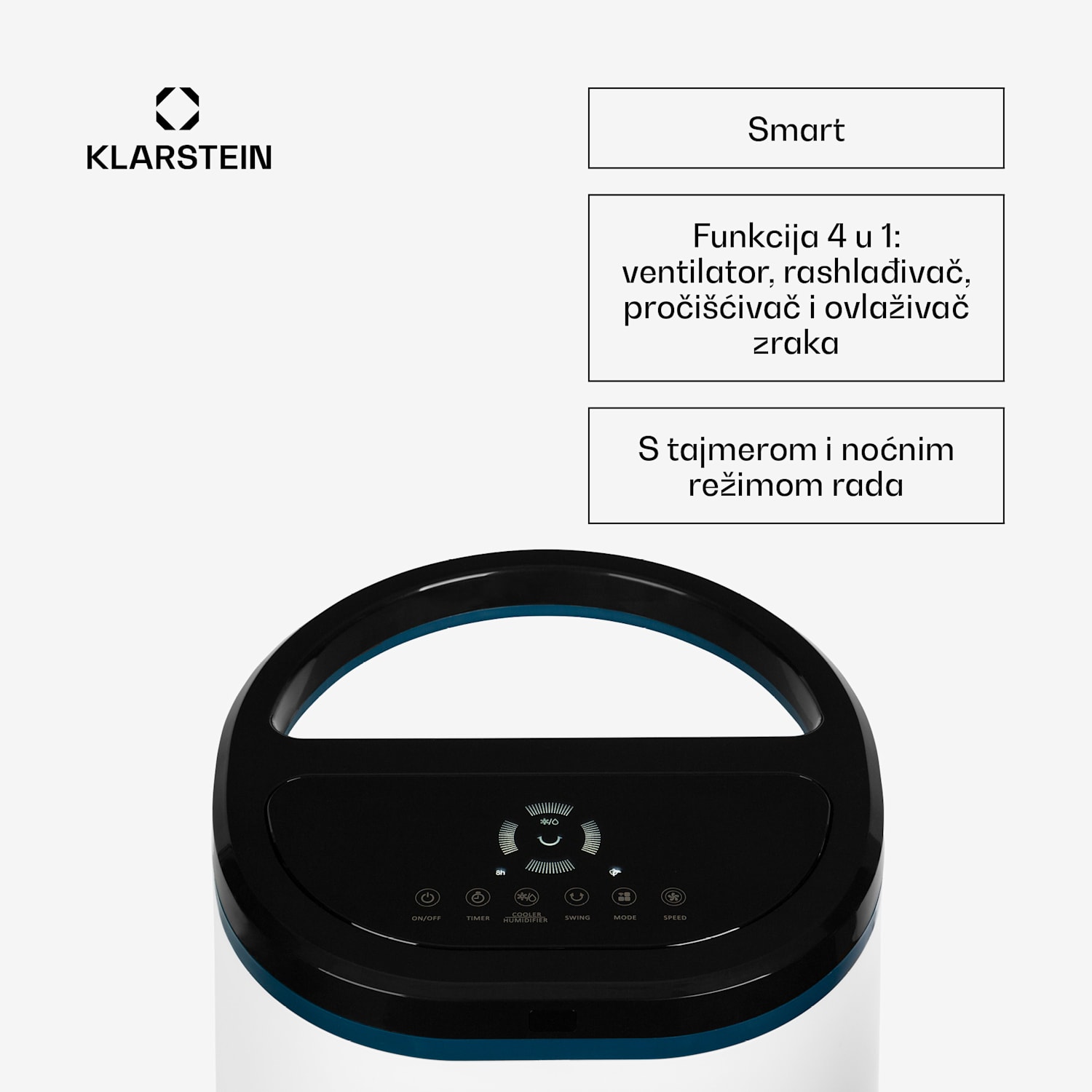 IceWind Plus Smart 4-u-1, hladnjak zraka, ventilator, ovlaživač zraka, pročišćivač zraka, kontrola aplikacija 