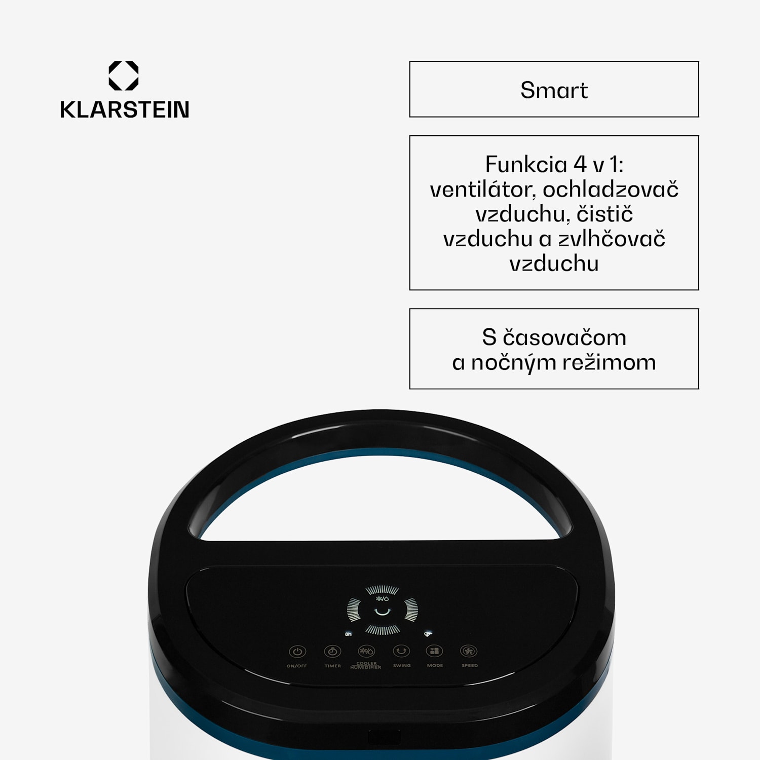 IceWind Plus Smart, 4 v 1 ochladzovač vzduchu, ventilátor, zvlhčovač, čistička vzduchu, ovládanie aplikáciou 330 m³/h | Áno | Biely / čierny