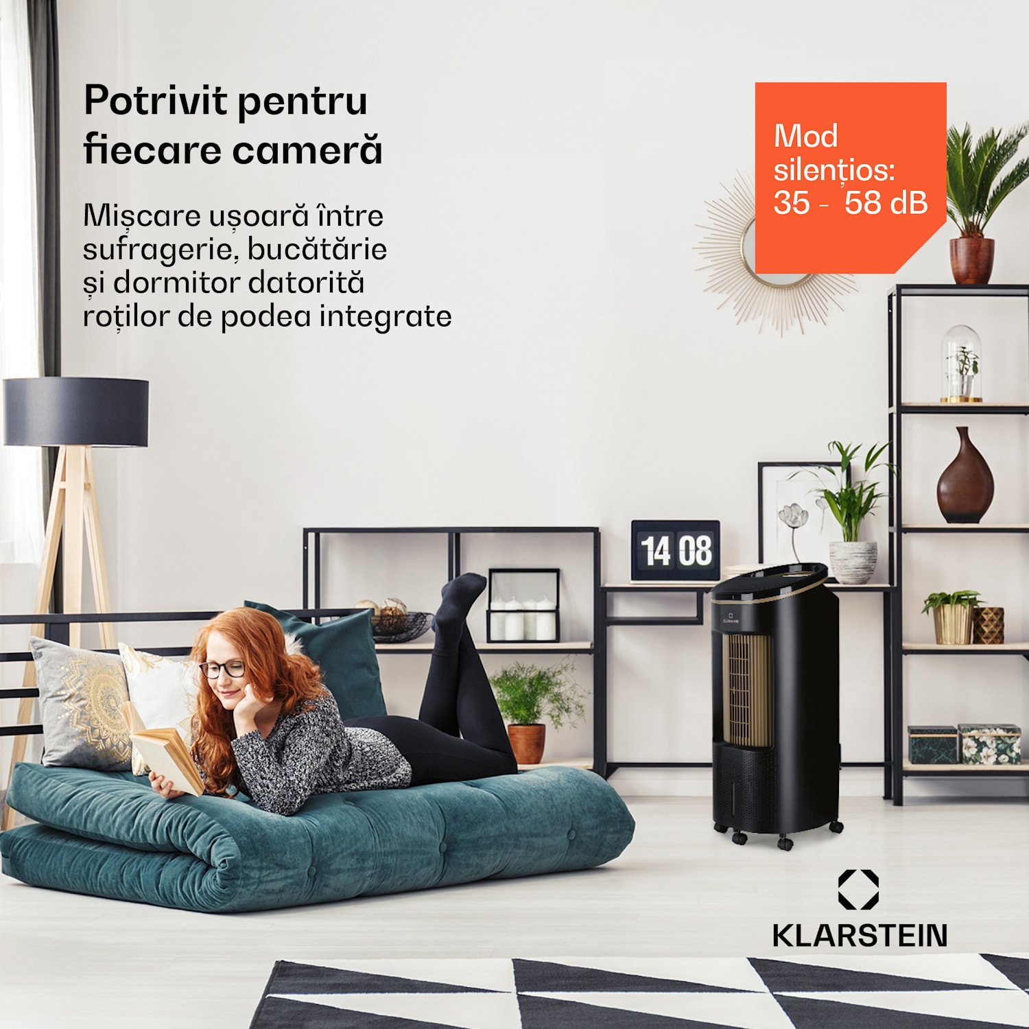 IceWind Plus Smart 4-în-1, răcitor de aer, ventilator, umidificator, purificator de aer, control prin aplicație 330 m³/h | Da | Negru / Aur antic Metalic