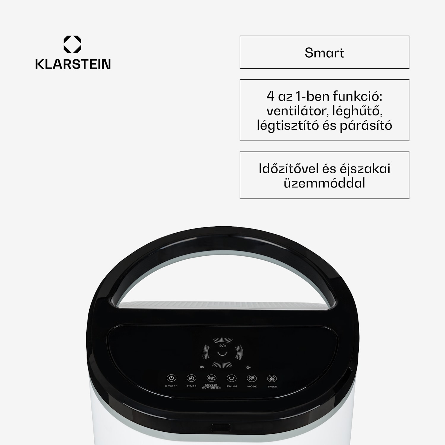IceWind Plus Smart 4 az 1-ben, léghűtő, ventilátor, párásító, légtisztító, app vezérléssel 