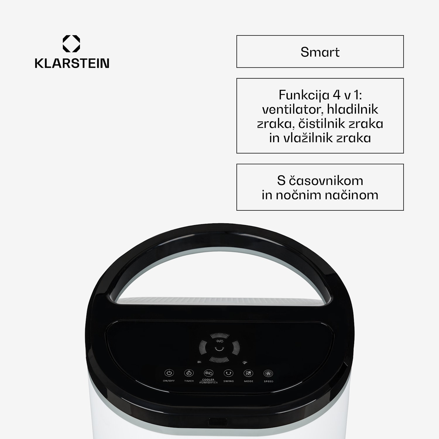 IceWind Plus Smart 4-v-1, hladilnik zraka, ventilator, vlažilec zraka, čistilec zraka, upravljanje z aplikacijo 330 m³/h | Da | Bela