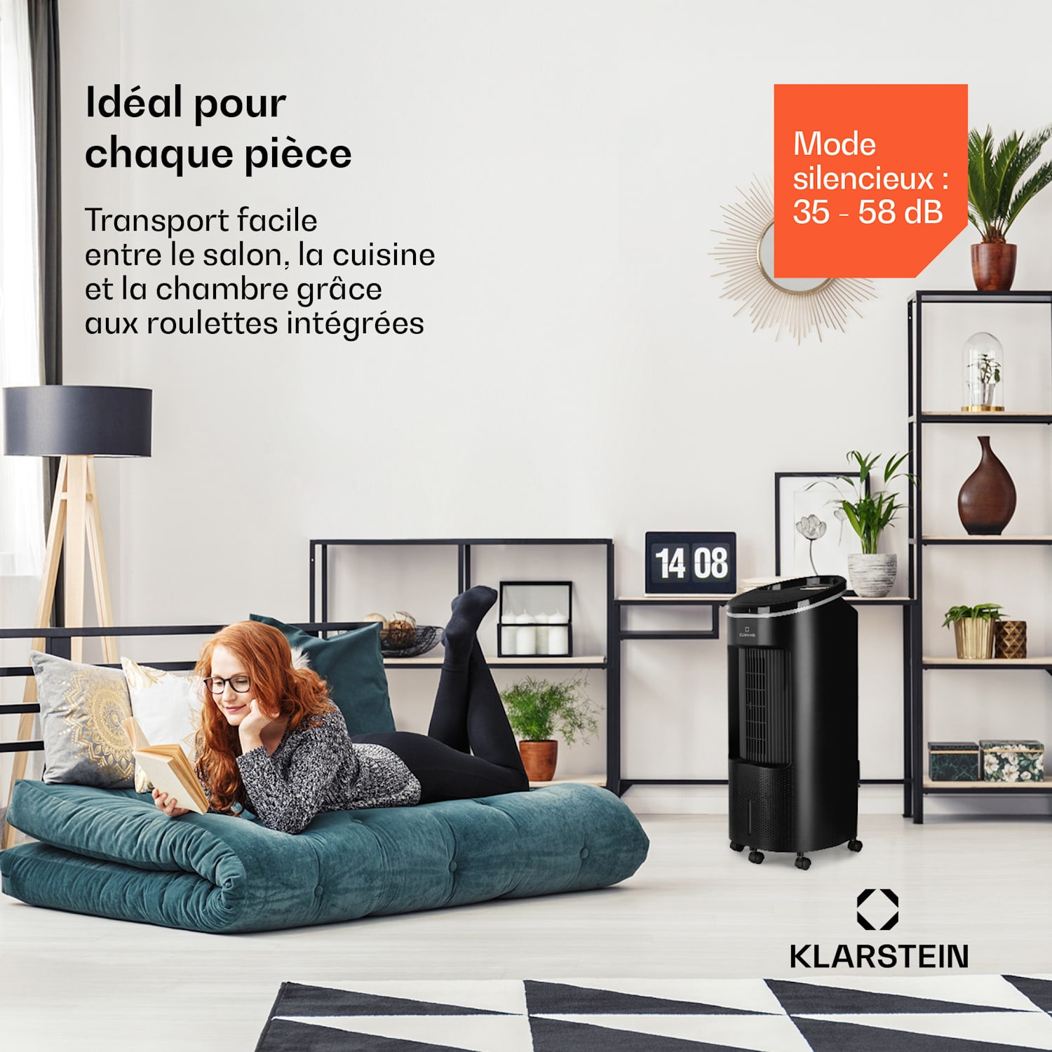 IceWind Plus Smart Smart Refroidisseur d'air 4-en-1 Ventilateur Humidificateur Purificateur d'air Contrôle par application 330 m³/h | Oui | Noir