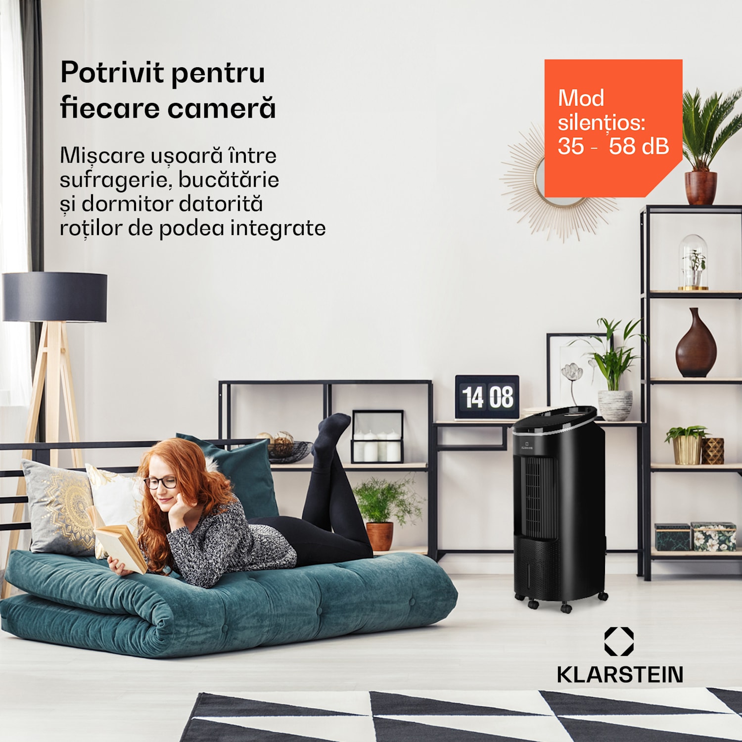 IceWind Plus Smart 4-în-1, răcitor de aer, ventilator, umidificator, purificator de aer, control prin aplicație 330 m³/h | Da | Negru