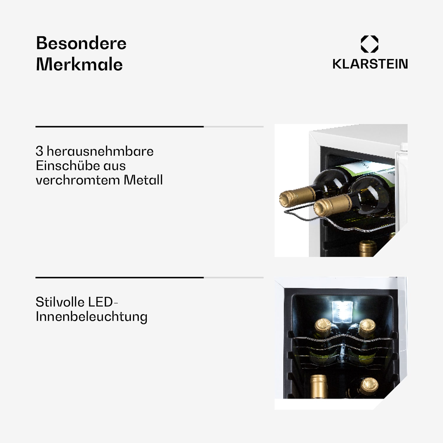 Shiraz 12 Slim Uno Weinkühlschrank 32l/12Fl.Touch 85 W 5-18 °C LED 12 Flaschen | 1 Kühlzone | Weißes Glas