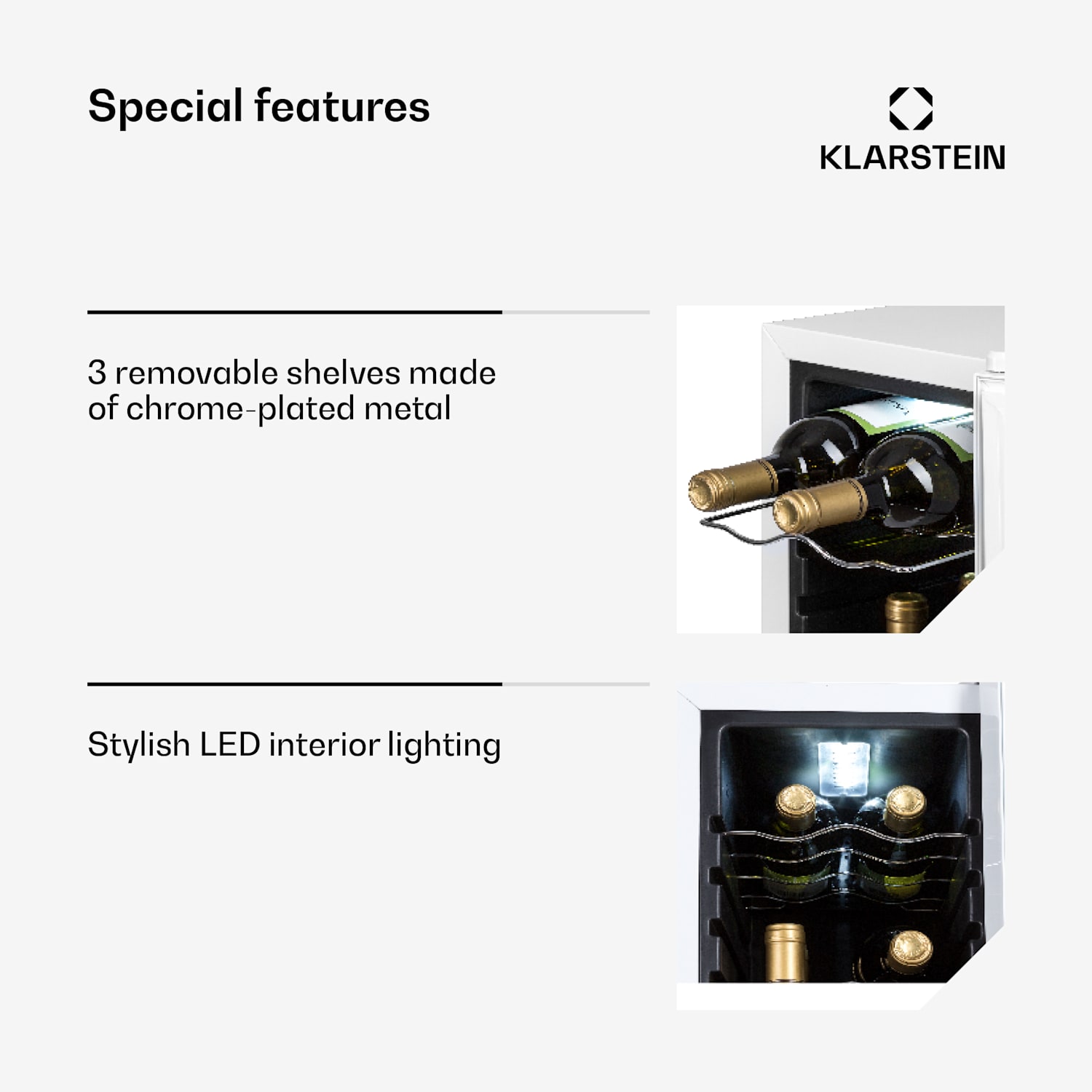 Shiraz 12 Slim Uno wijnkoelkast 32l/12fl. Touch 85 W 5-18 °C LED 12 flessen | 1 koelzone | Wit Glas