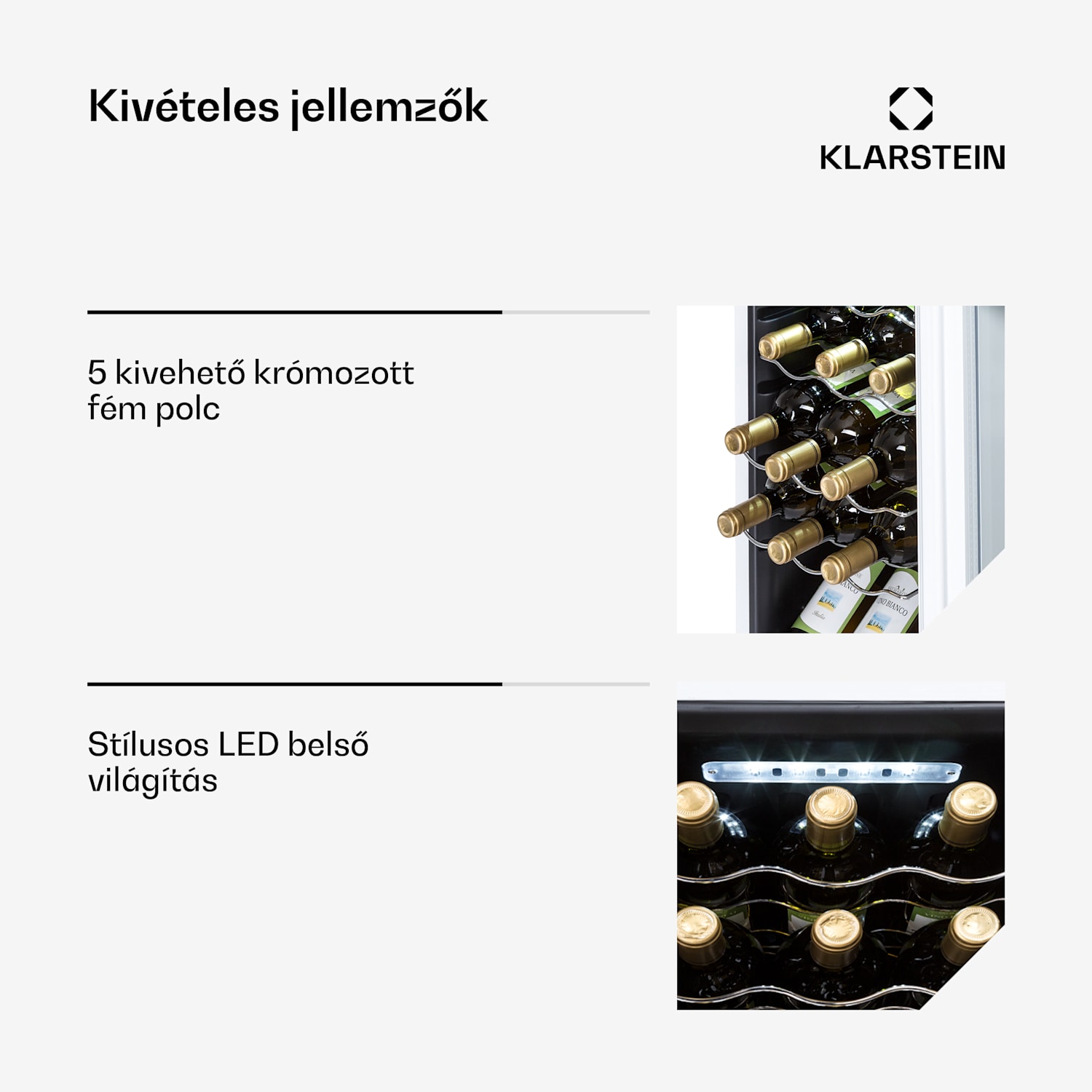 Shiraz 18 Slim Uno, borhűtő, 50 liter, 18 palack, 5-18°C, érintőképernyős vezérlőpanel 18 palack | 1 hűtőzóna | Fehér üveg