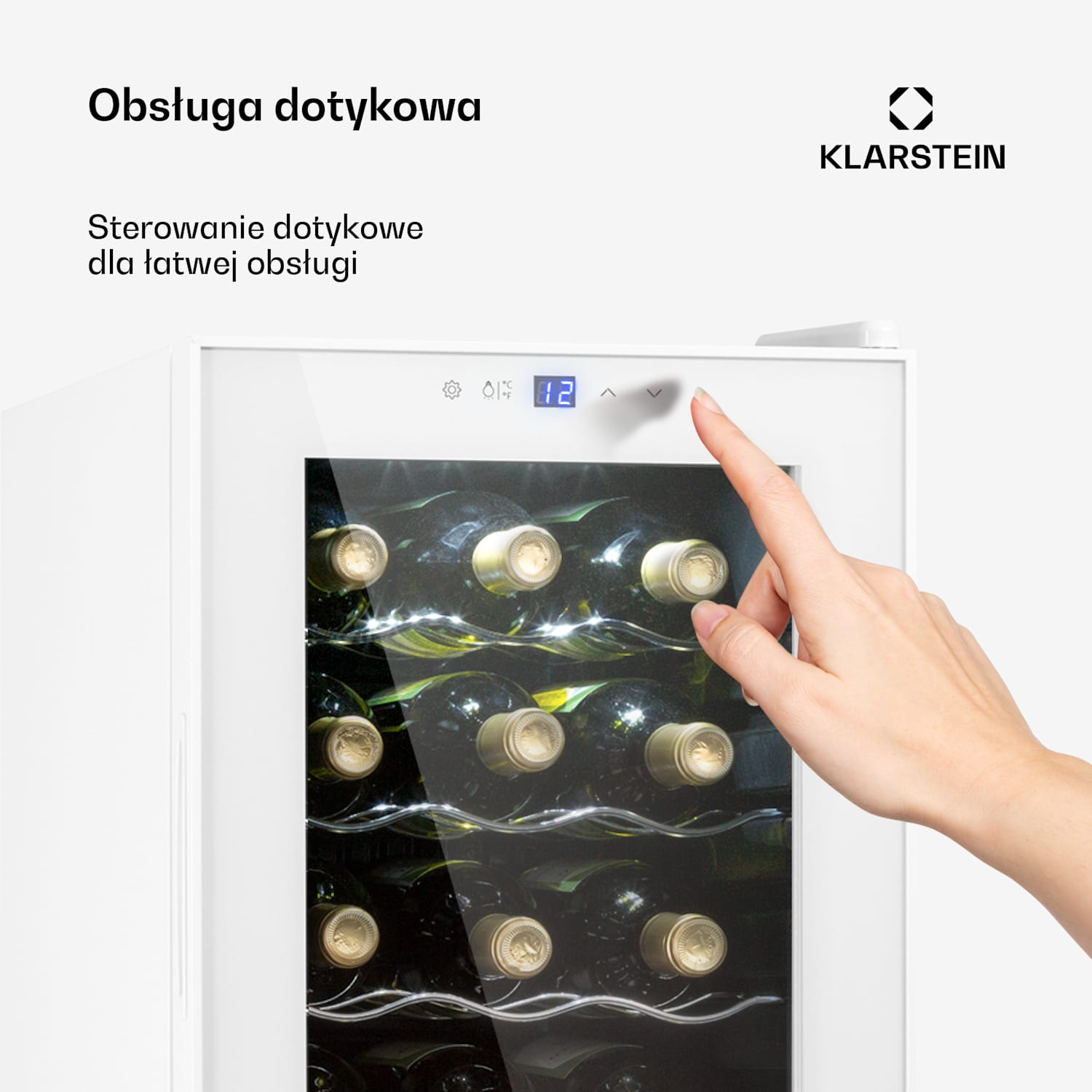 Shiraz 18 Slim Uno, chłodziarka do wina, 50 l, 18 butelek, dotykowy panel sterowania, 5-18°C 18 butelek | 1 strefa chłodzenia | Białe Szkło