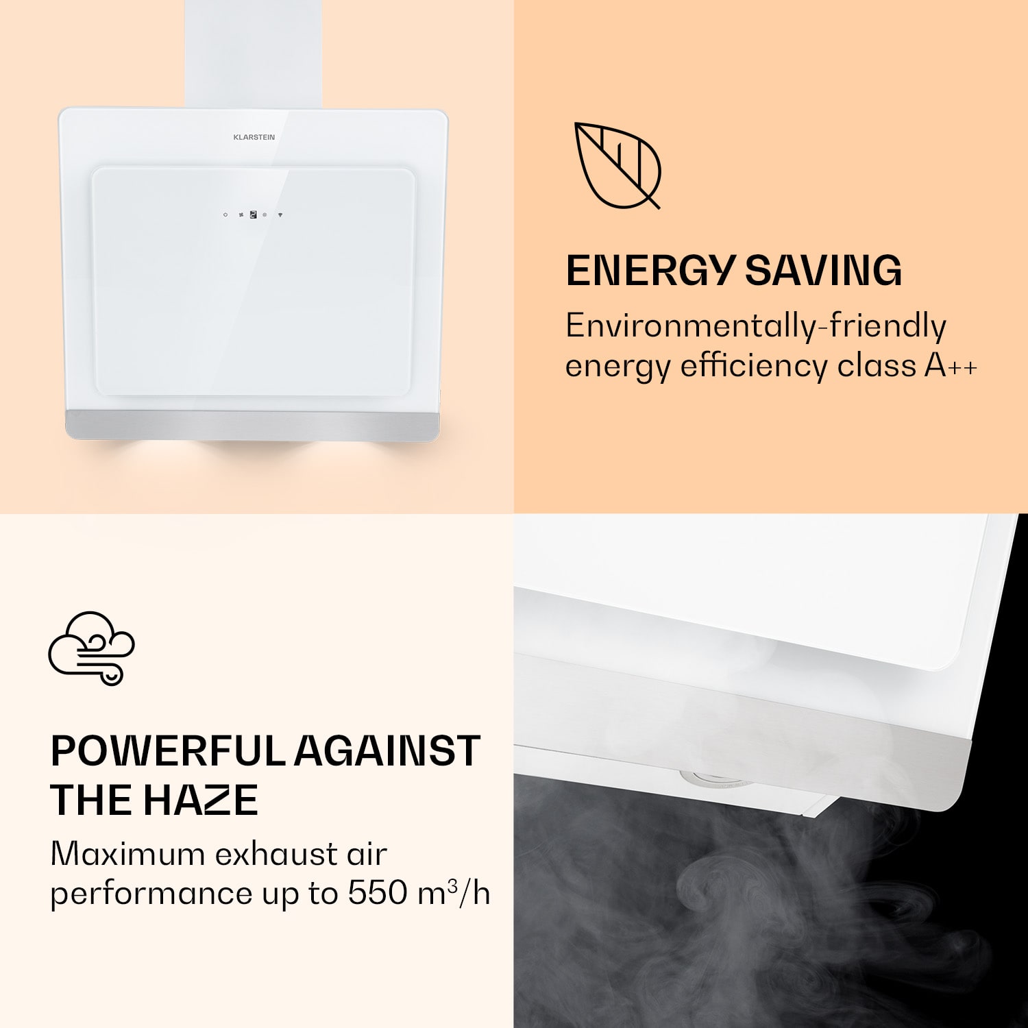 Aurora 60 Smart cooker bonnet 550 m³/h 60 cm headless ambient light EEC A++ 60 cm | Yes | White