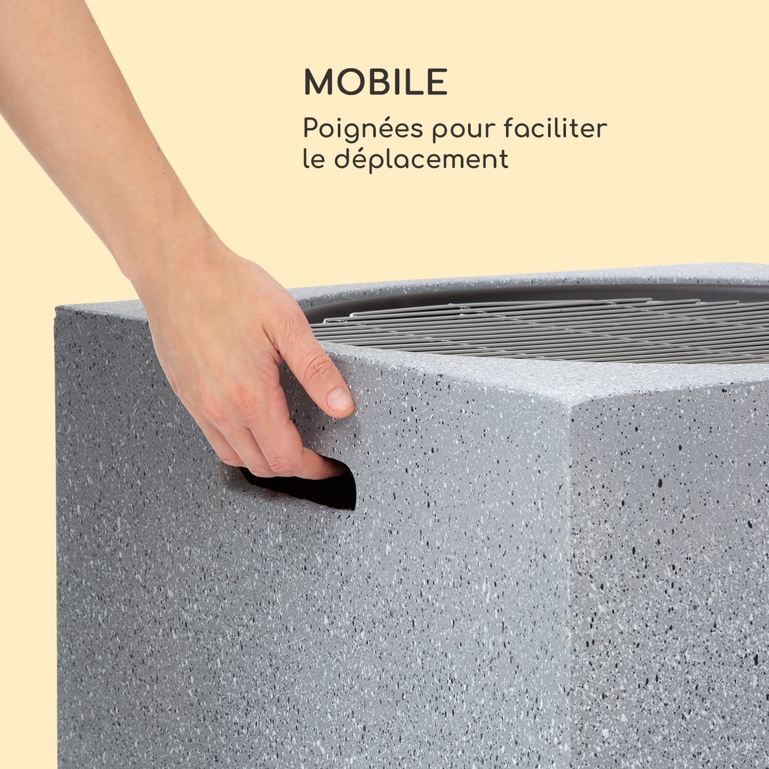 Braséro blumfeldt Monolith avec grill MGO & bac en acier et pare-étincelles Gris