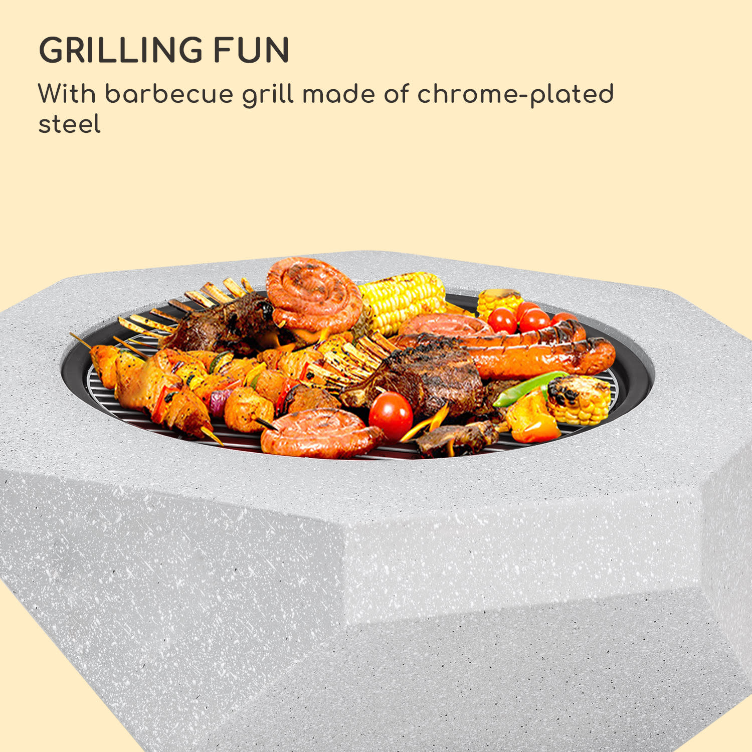 Diamond, огнище с грил, MGO и стоманен корпус, включително защита от искри 