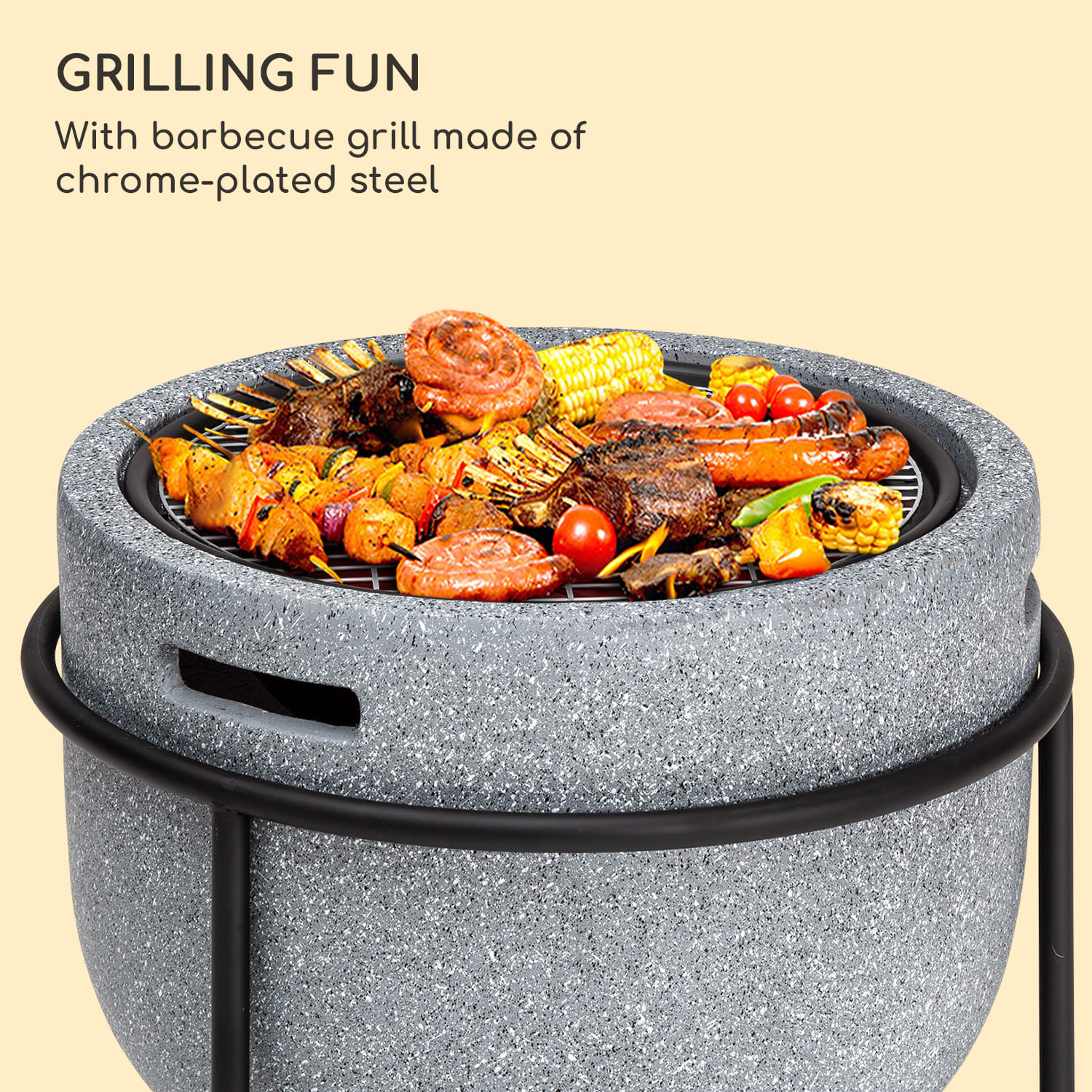 Braséro blumfeldt Grail avec grill MGO & bac en acier et pare-étincelles