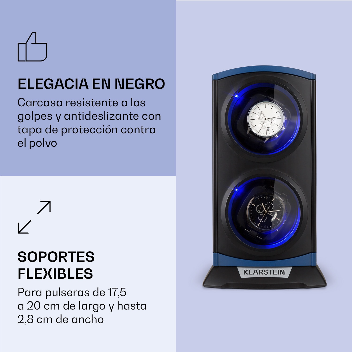 St. Gallen Premium Estuche giratorio para 2 relojes 4 velocidades Níquel Metálico