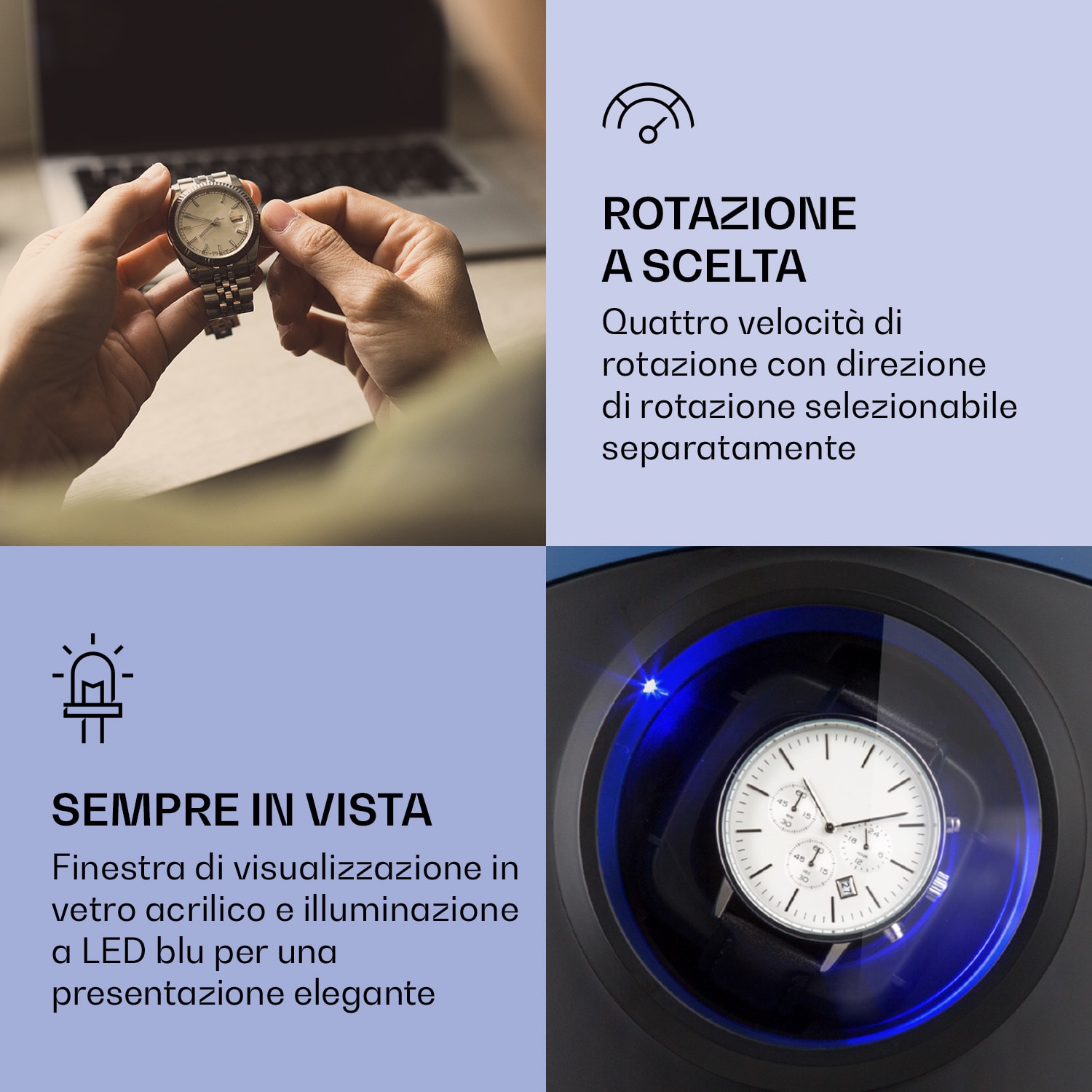 St. Gallen Premium, carica-orologio doppio, 4 velocità Nickle metallizzato