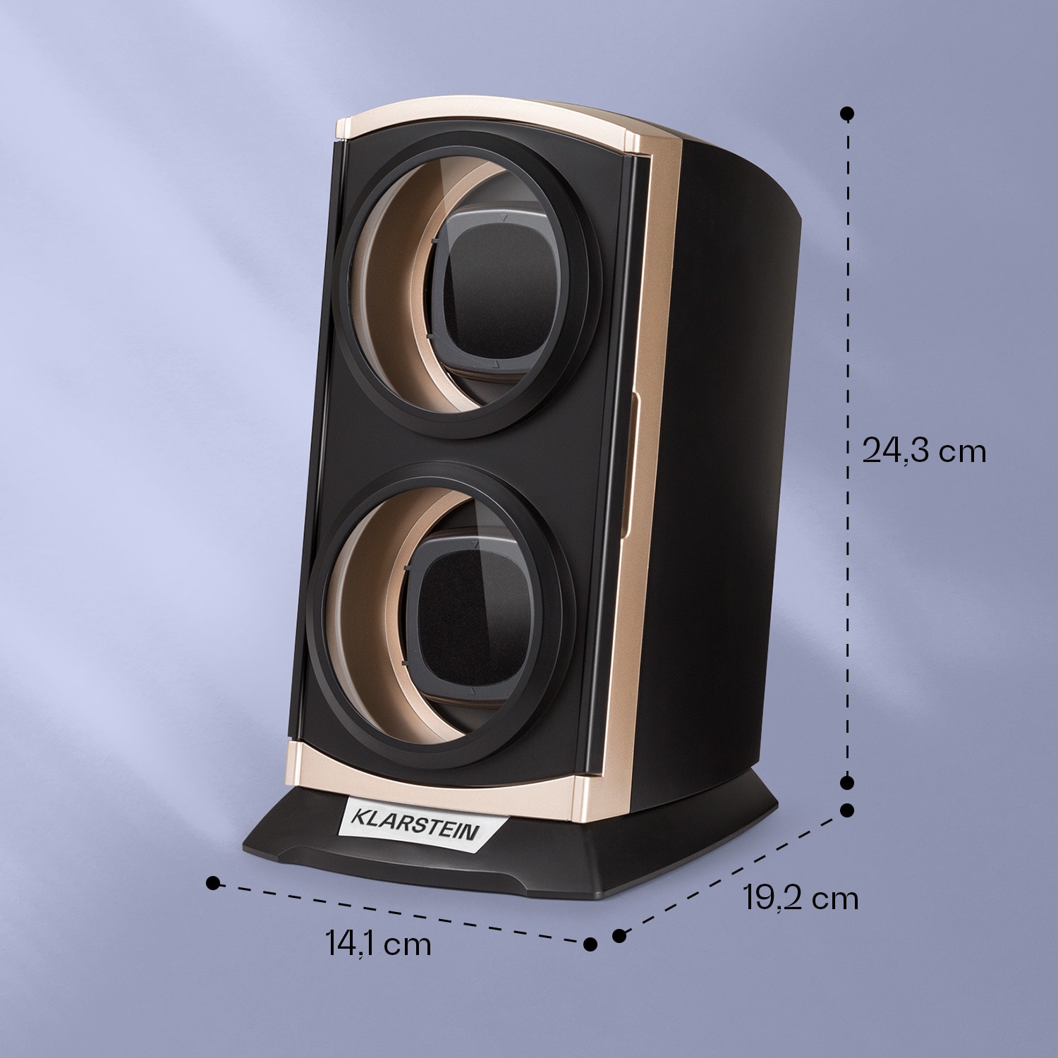 St. Gallen Premium, naťahovač na hodinky, 2 hodiniek, 4 rýchlosti, čierny Čierna / Ružovo-zlatá metalíza