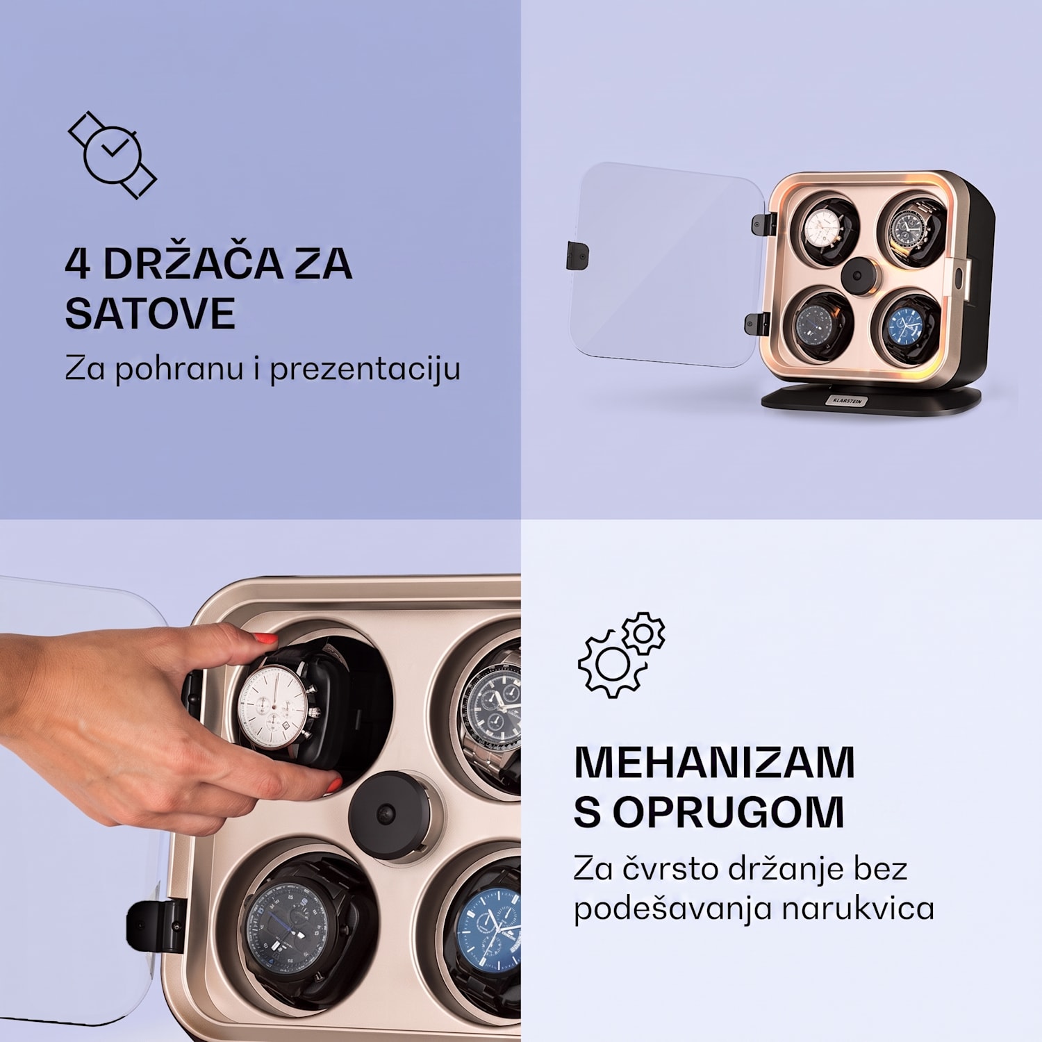 Clover pokretni stalak za satove Nikl metalik