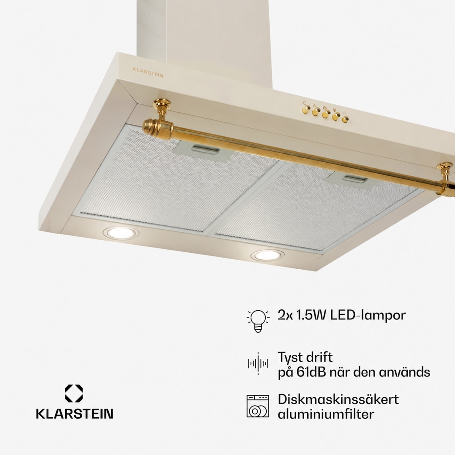 Montblanc 60 Köksfläkt 610m³/h 165W 2x1,5W LED räcke  