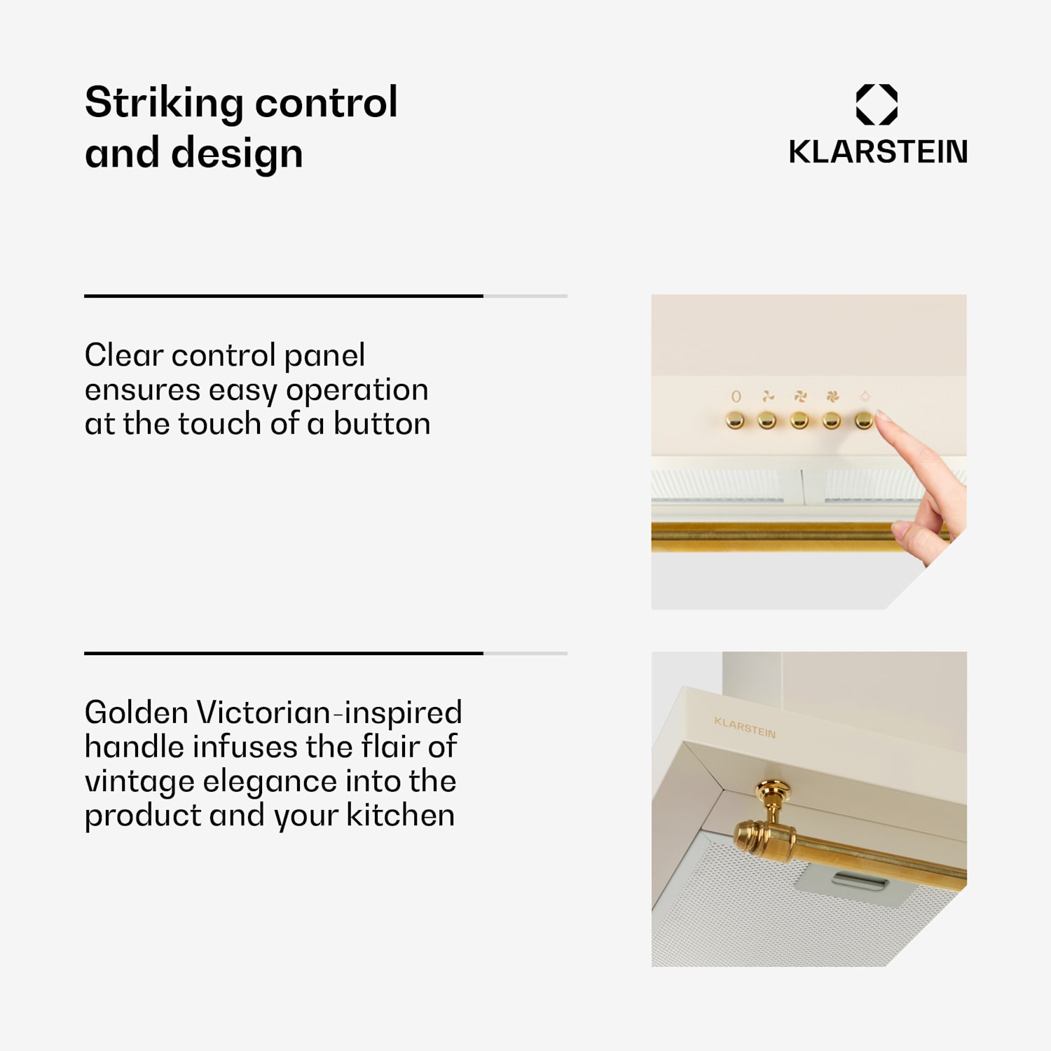 Montblanc 60 afzuigkao 610m³/h 165W 2x 1,5 W led buis voor keukengerei  Vintage Crème