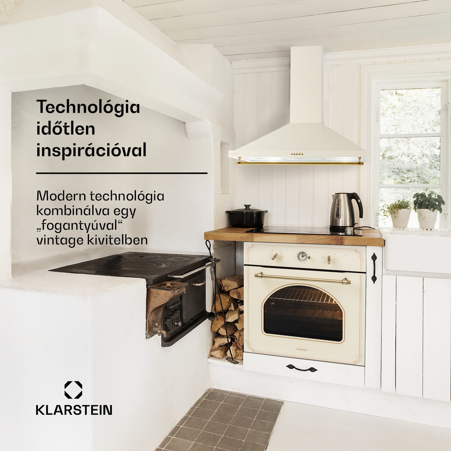 Montblanc 90, páraelszívó, 610 m³/ó, 165 W, 2 x 1,5 W, LED, díszléc Vintage krém