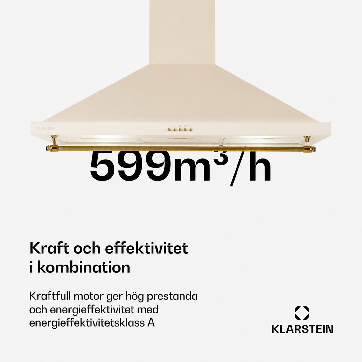 Montblanc 90 Köksfläkt 599m³/h 165W 2x1,5W LED räcke 90 cm | Vintage Creme