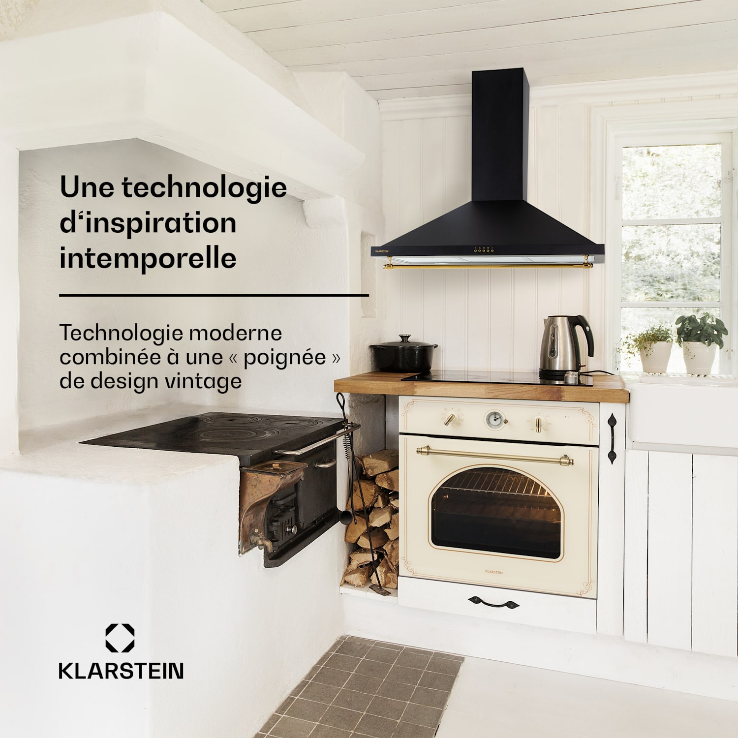 Montblanc 90 afzuigkapo 610m³/h 165W 2x 1,5 W led buis voor keukengerei  Zwart