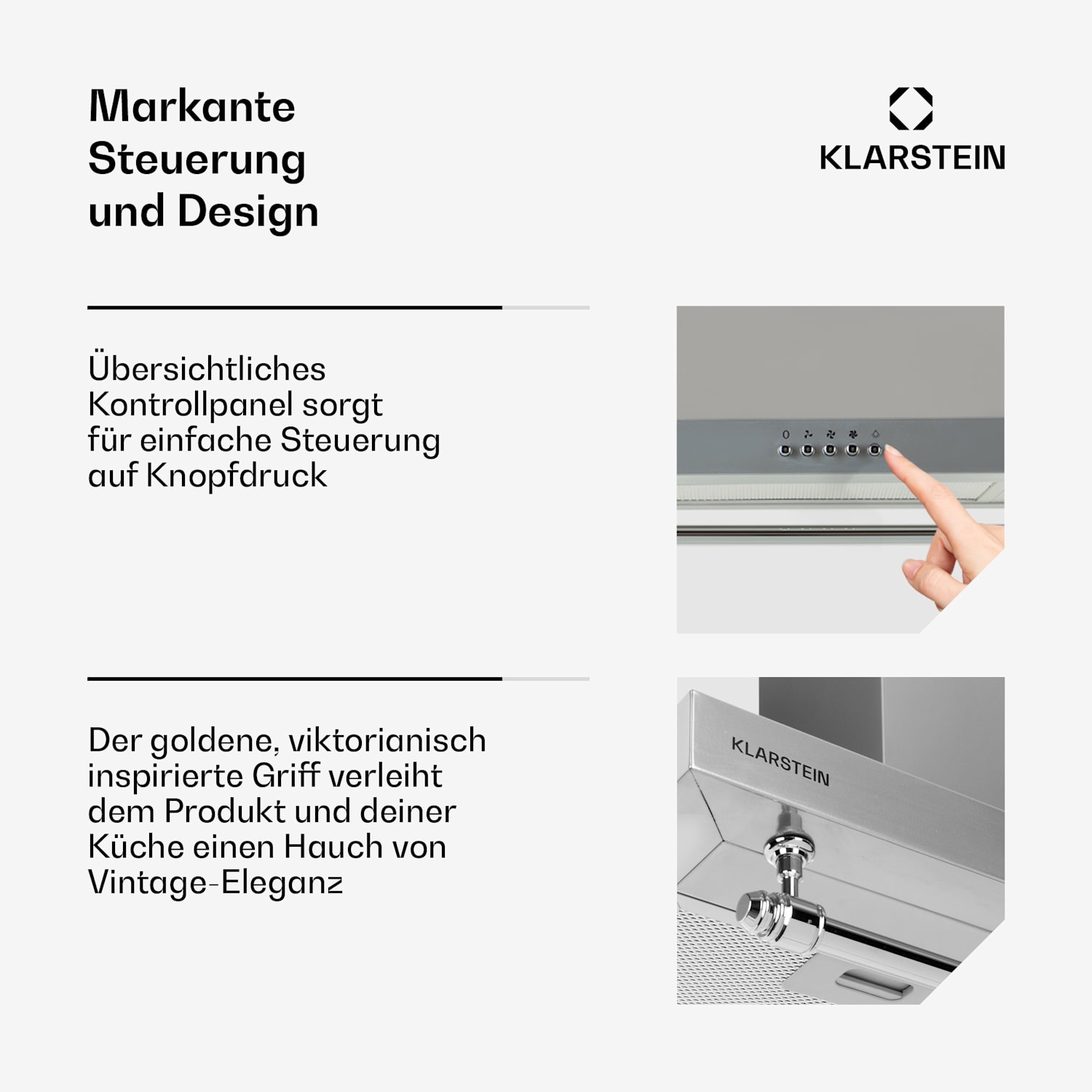 Montblanc 90 Dunstabzugshaube 610m³/h 165W 2x1,5W LED Reling  Silber-Metallic