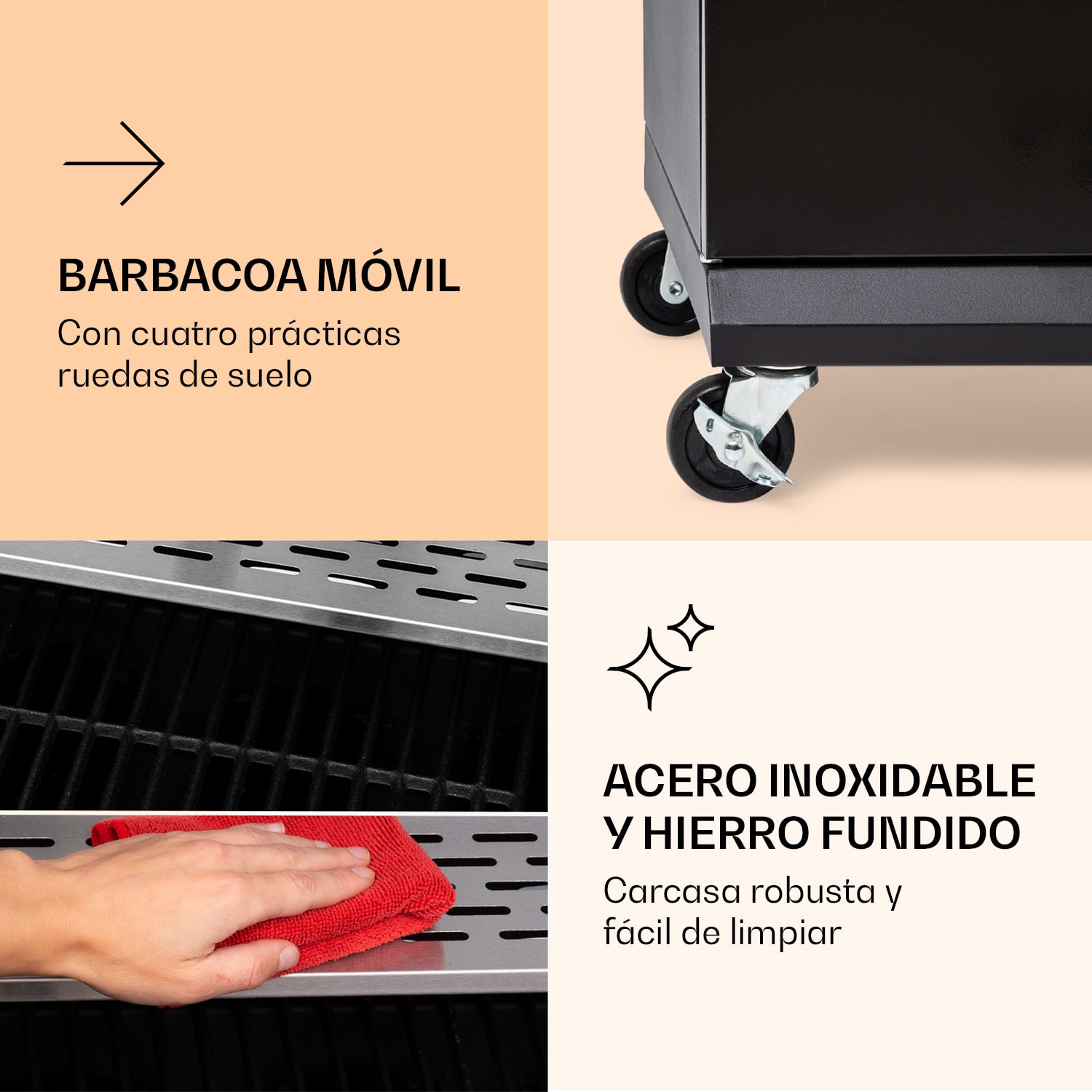 Valdosta 6.1 Parrilla de gas 6+1 quemadores 19,3 kW potencia total 6 quemadores principales + 1 quemador lateral