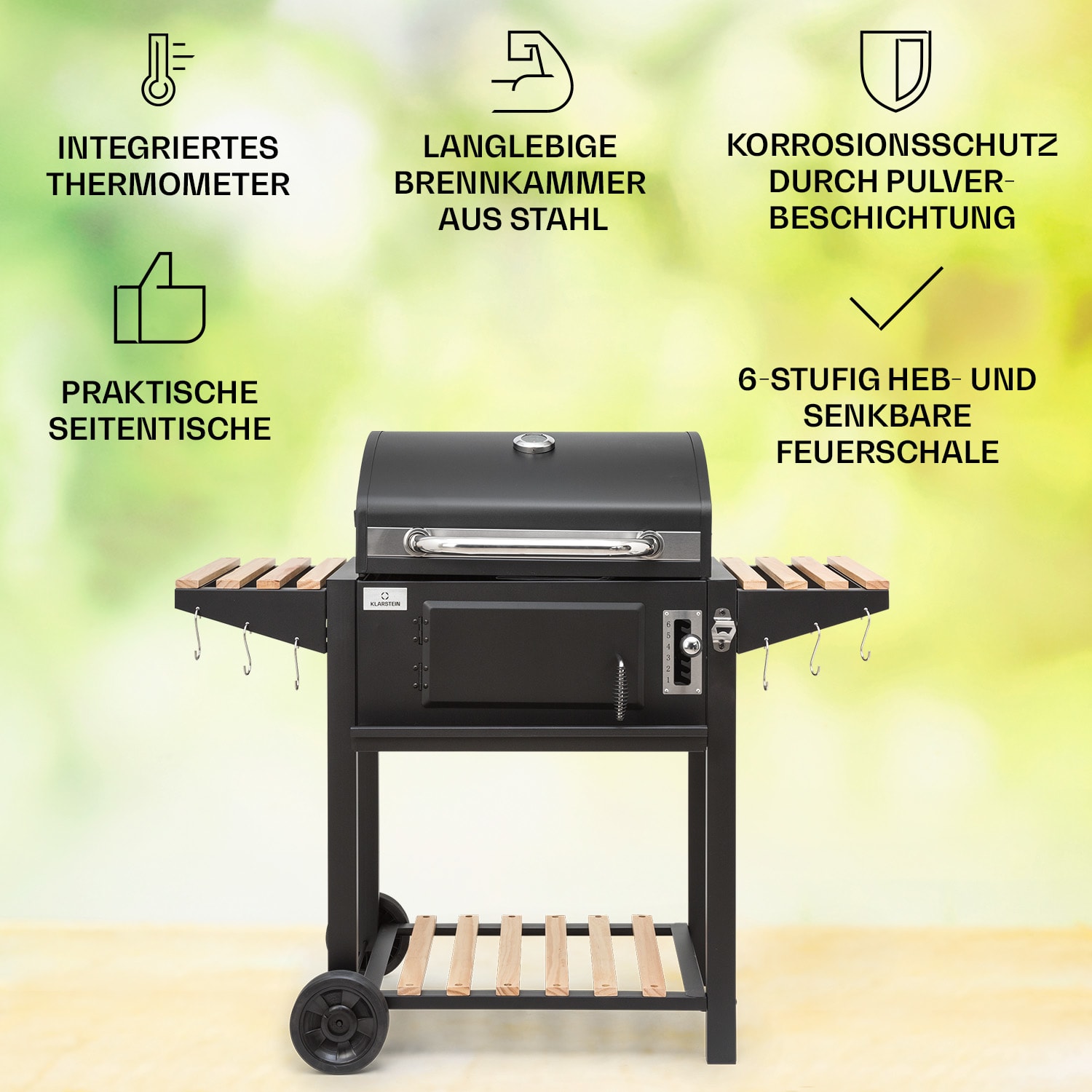 Aberdeen Single Holzkohlegrill  3 Grillroste