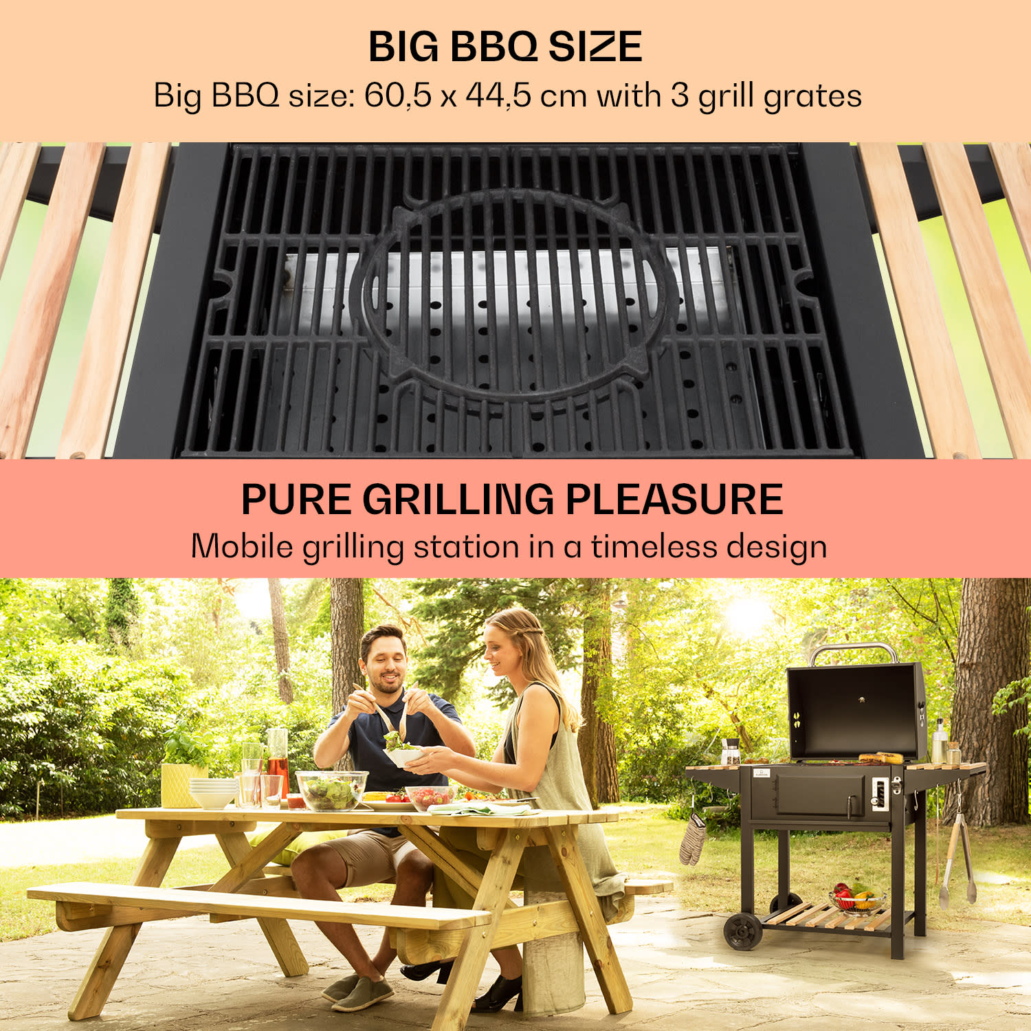 Aberdeen Single Grill faszenes grill 3 grillrács