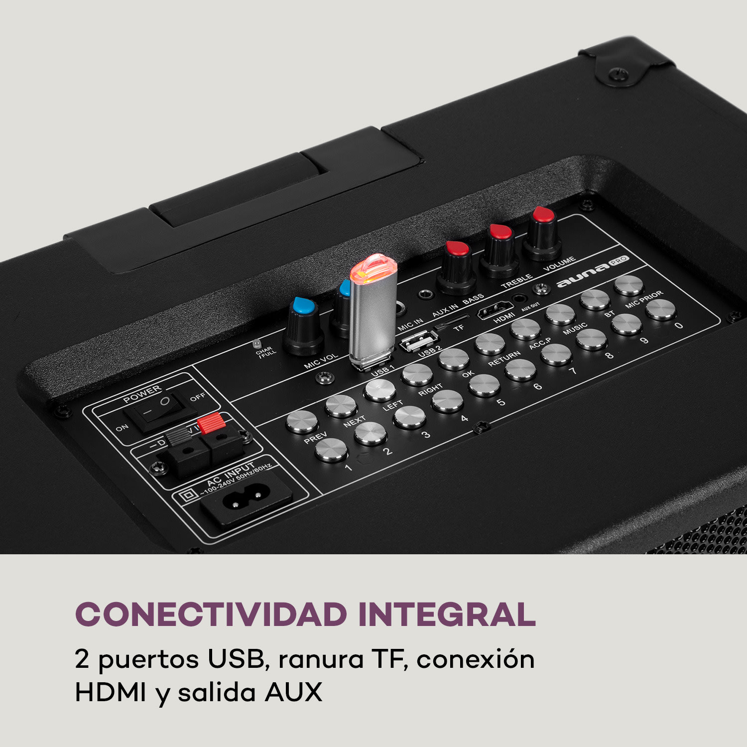 Sistema de karaoke Pro Spin 10 Pantalla táctil de 14,1" 2UHF Mic WiFi BT USB TF HDMI