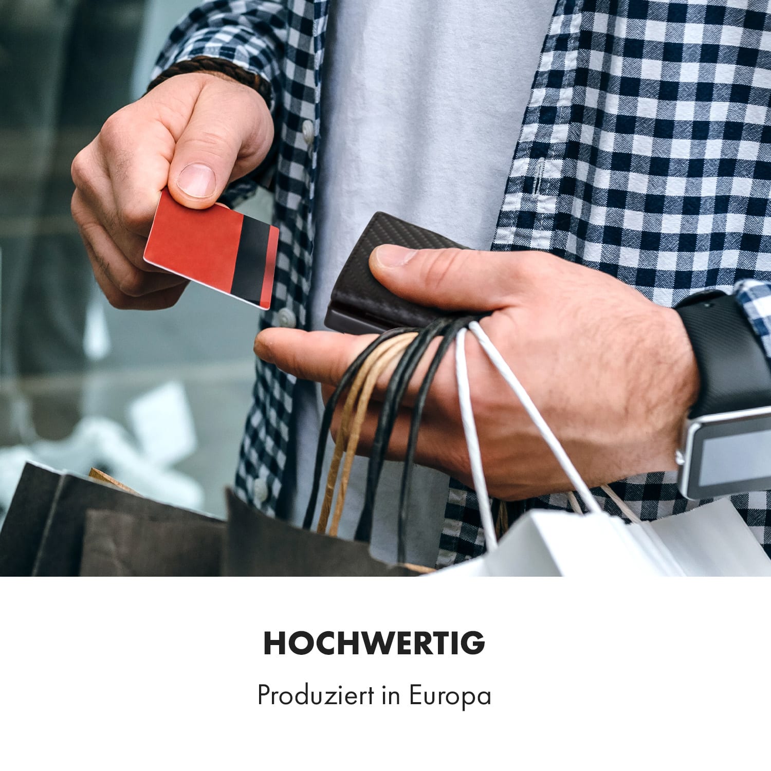 ZNAP Airtag Wallet 8 Karten Münzfach 8,9 x 1,5 x 6,3 cm (BxHxT) RFID-Schutz Carbon | Schwarz