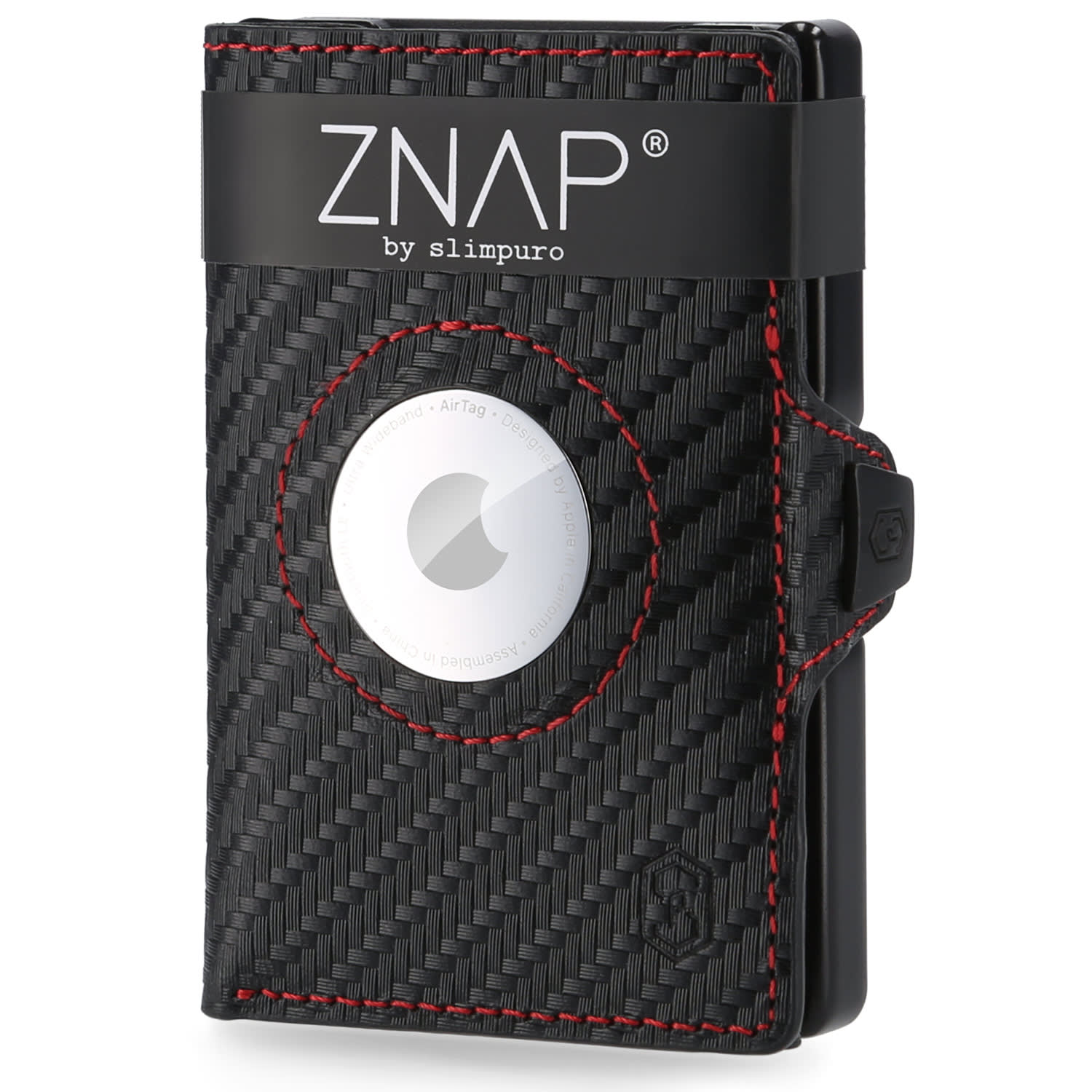 Портфейл ZNAP Airtag, 8 карти, отделение за монети, 8,9 x 1,8 x 6,3 см (Ш x В x Г), RFID защита 