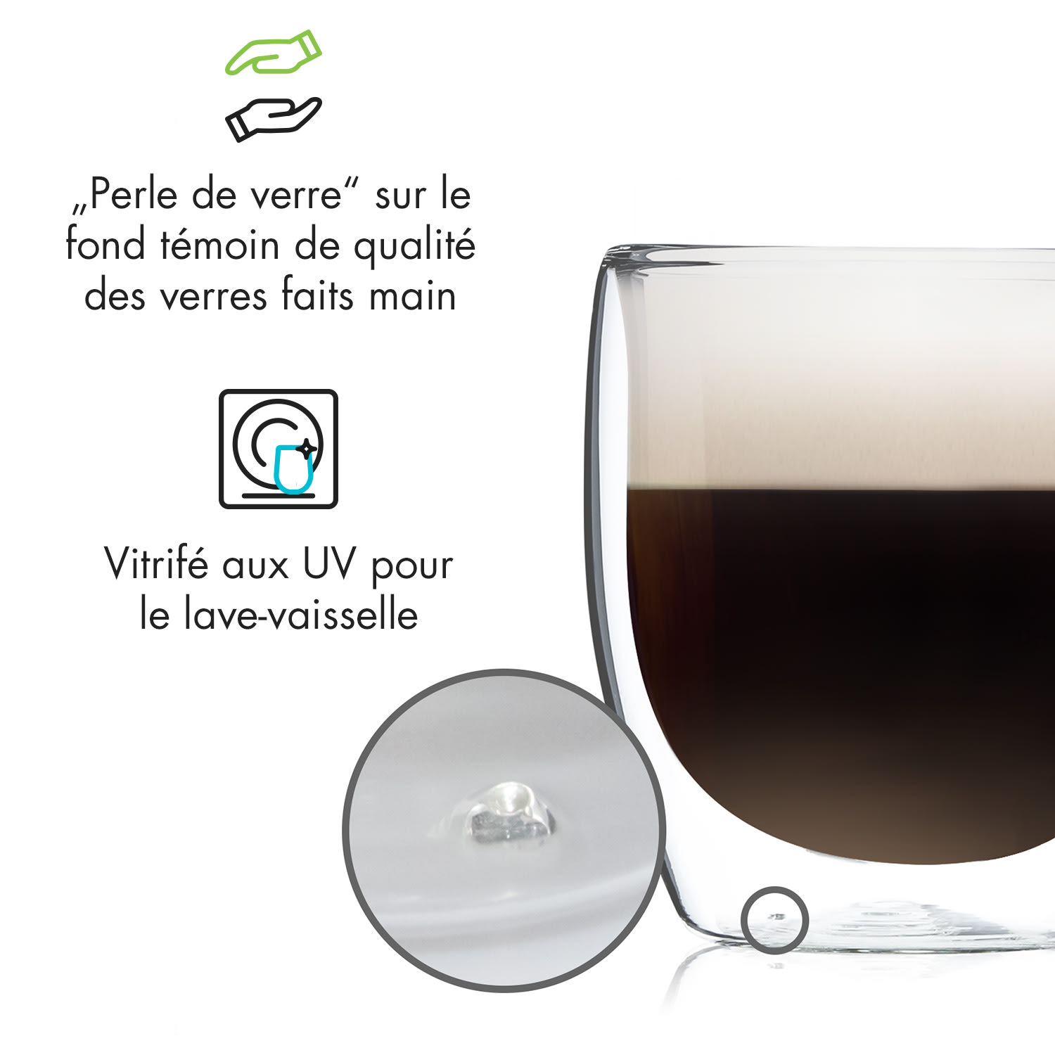 Glaswerk Altino dubbelwandige thermoglazen 250 ml handgemaakt borosilicaatglas Set van 4